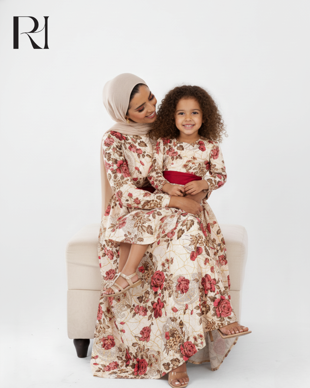 Samar Rose Soft Crepe Maxi Dress - Cream Floral
