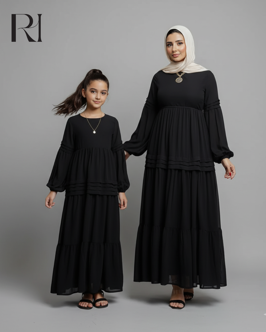 Raya Classic Chiffon Maxi Dress - Black