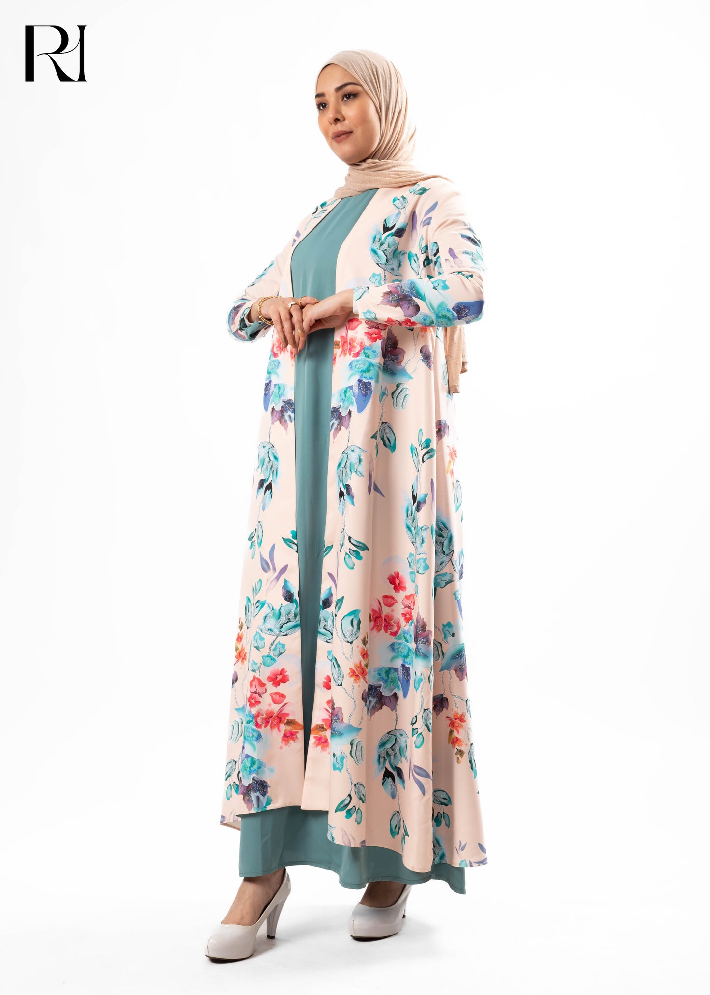 Blush Garden Open Abaya Kimono