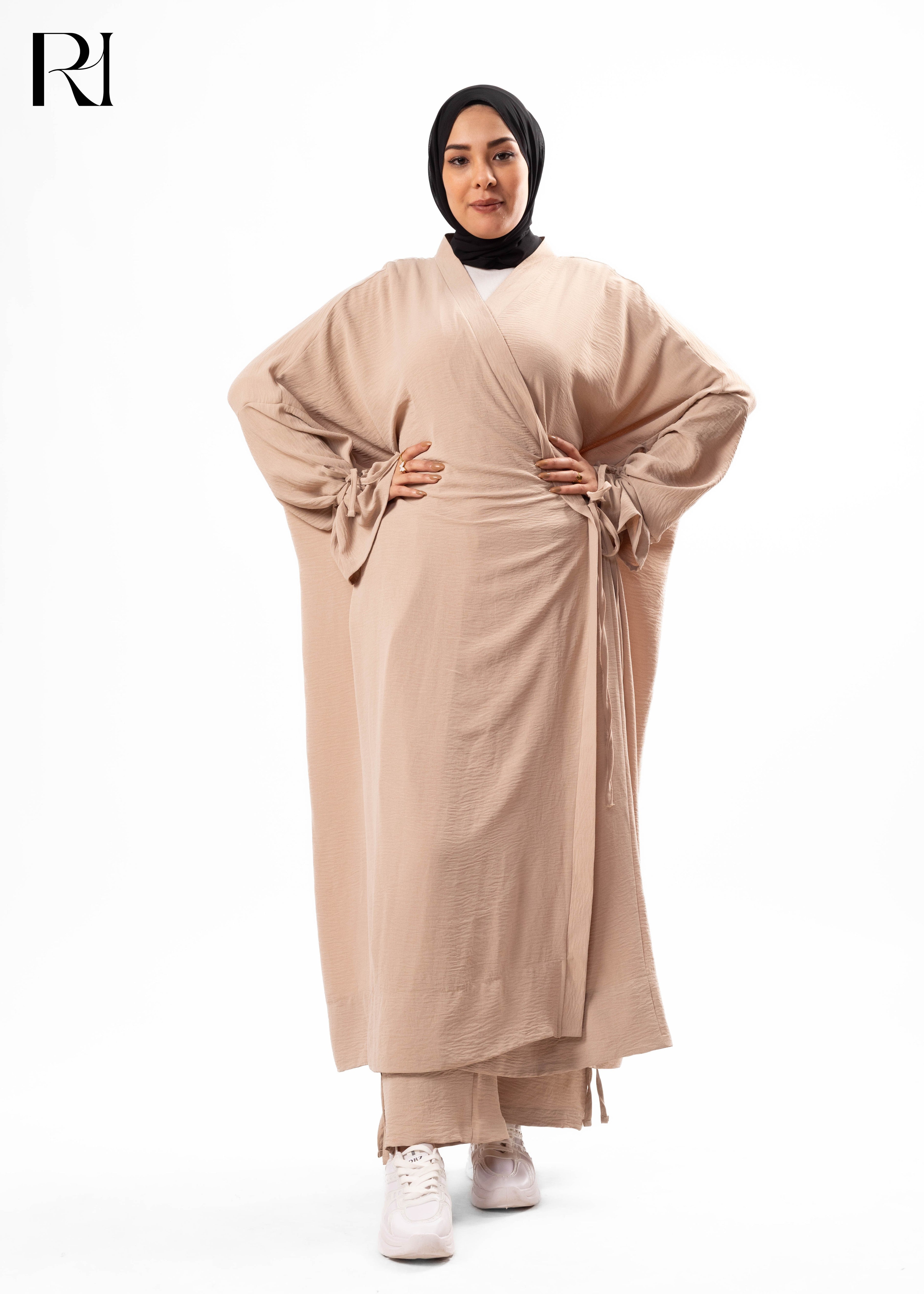 Desert Sand Modest Wrap Abaya