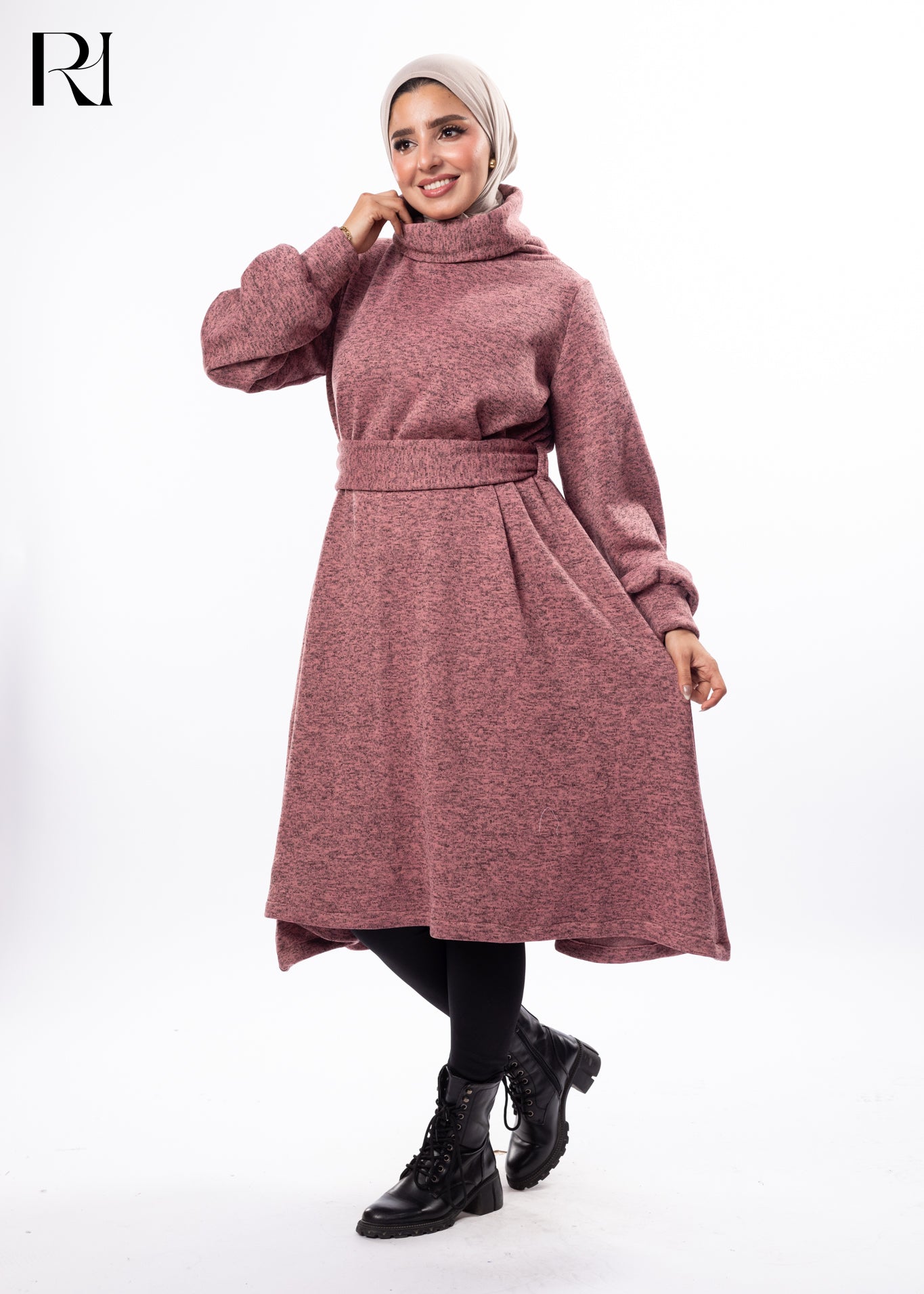 Blush Warmth Cozy Modest Knit Dress