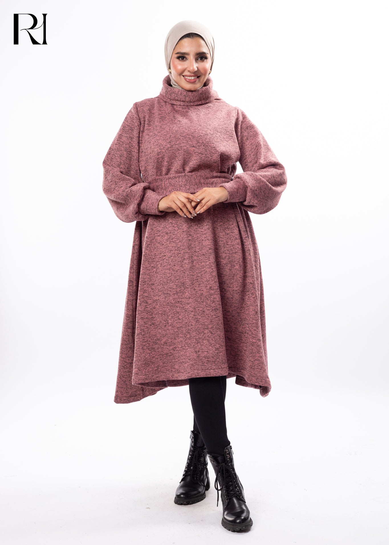 Blush Warmth Cozy Modest Knit Dress