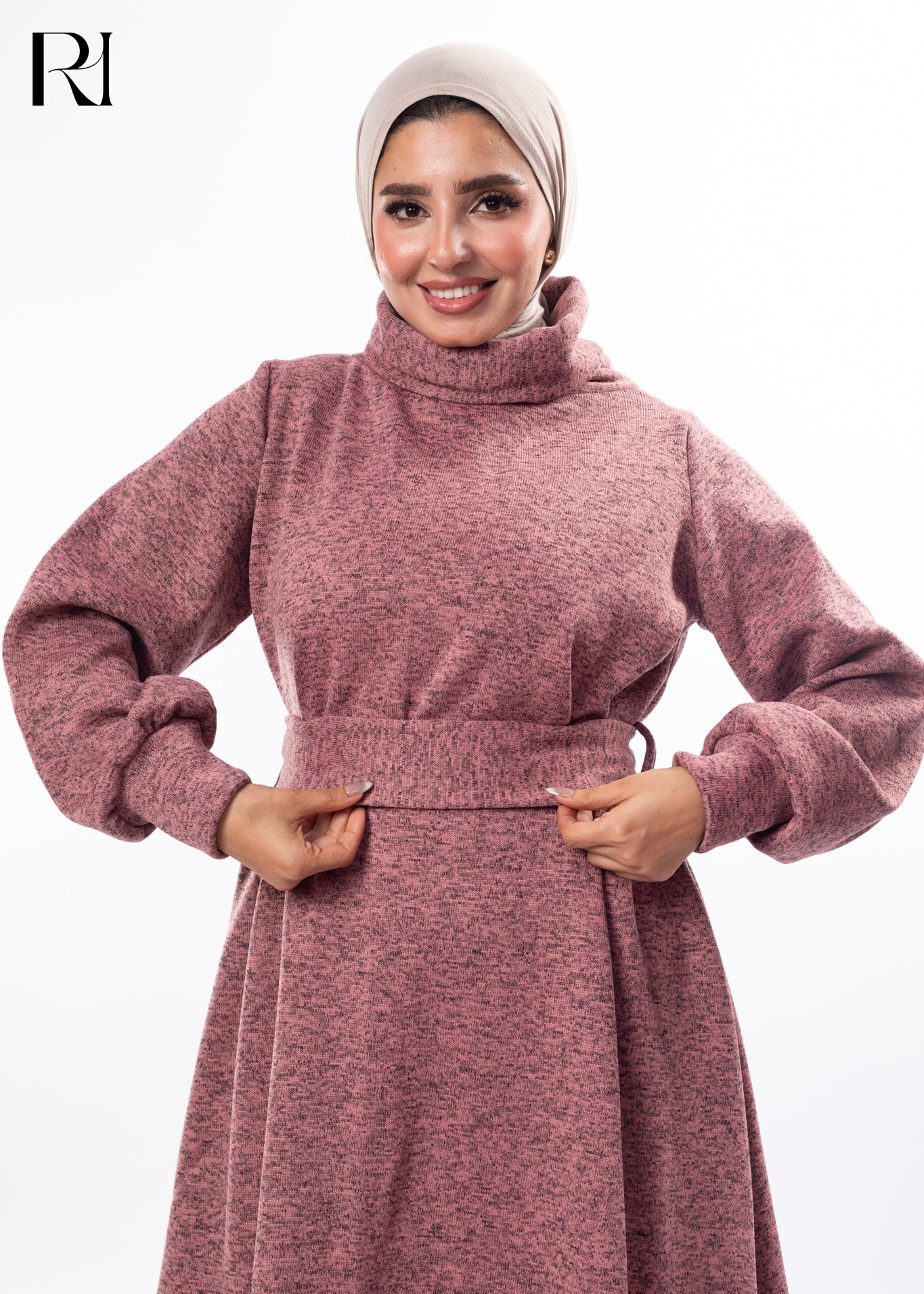 Blush Warmth Cozy Modest Knit Dress