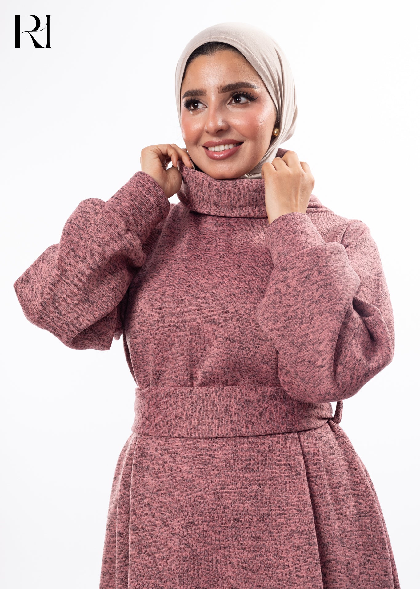 Blush Warmth Cozy Modest Knit Dress