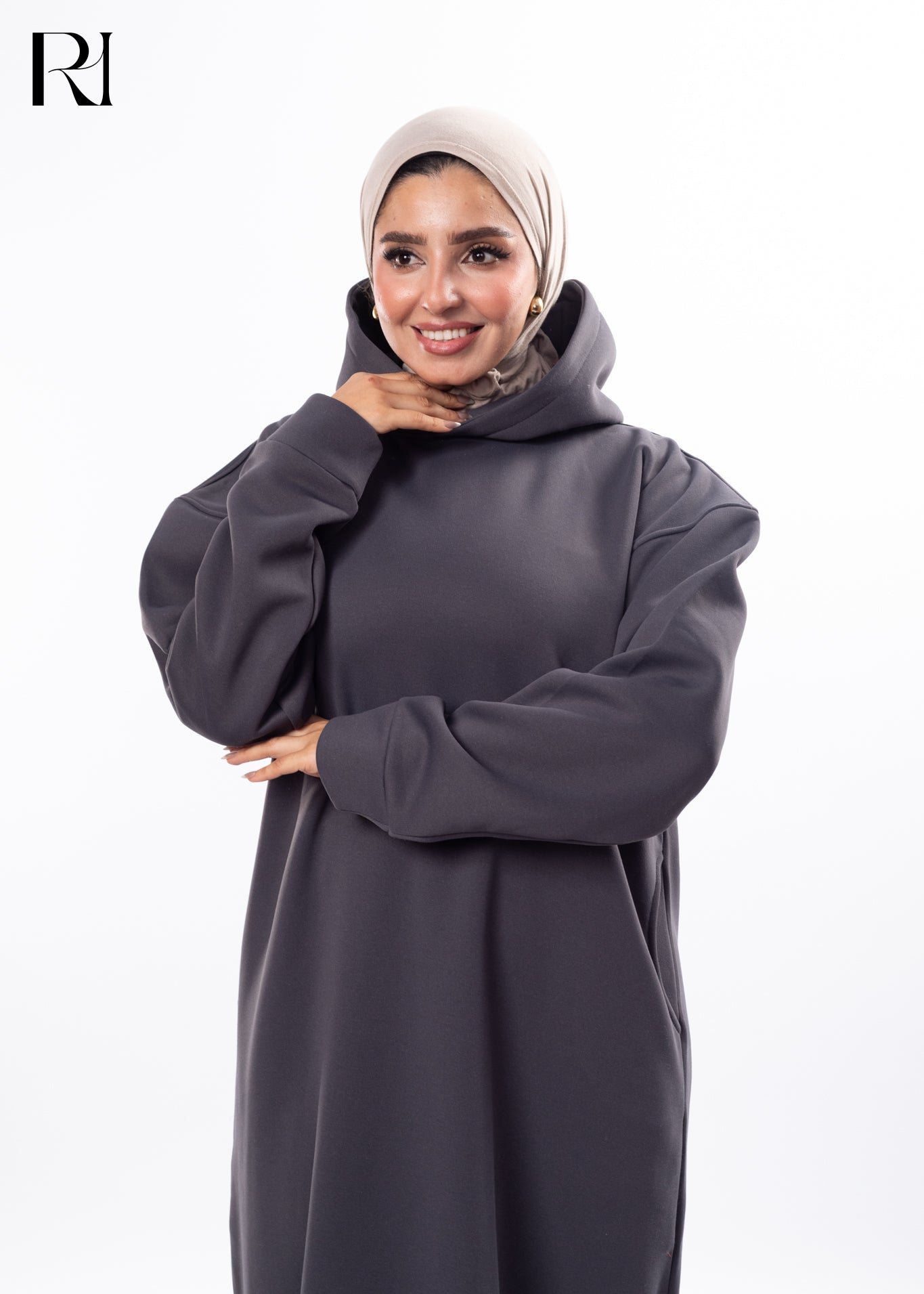 Heritage Check Belted Modest Maxi Dress Gray / US 16