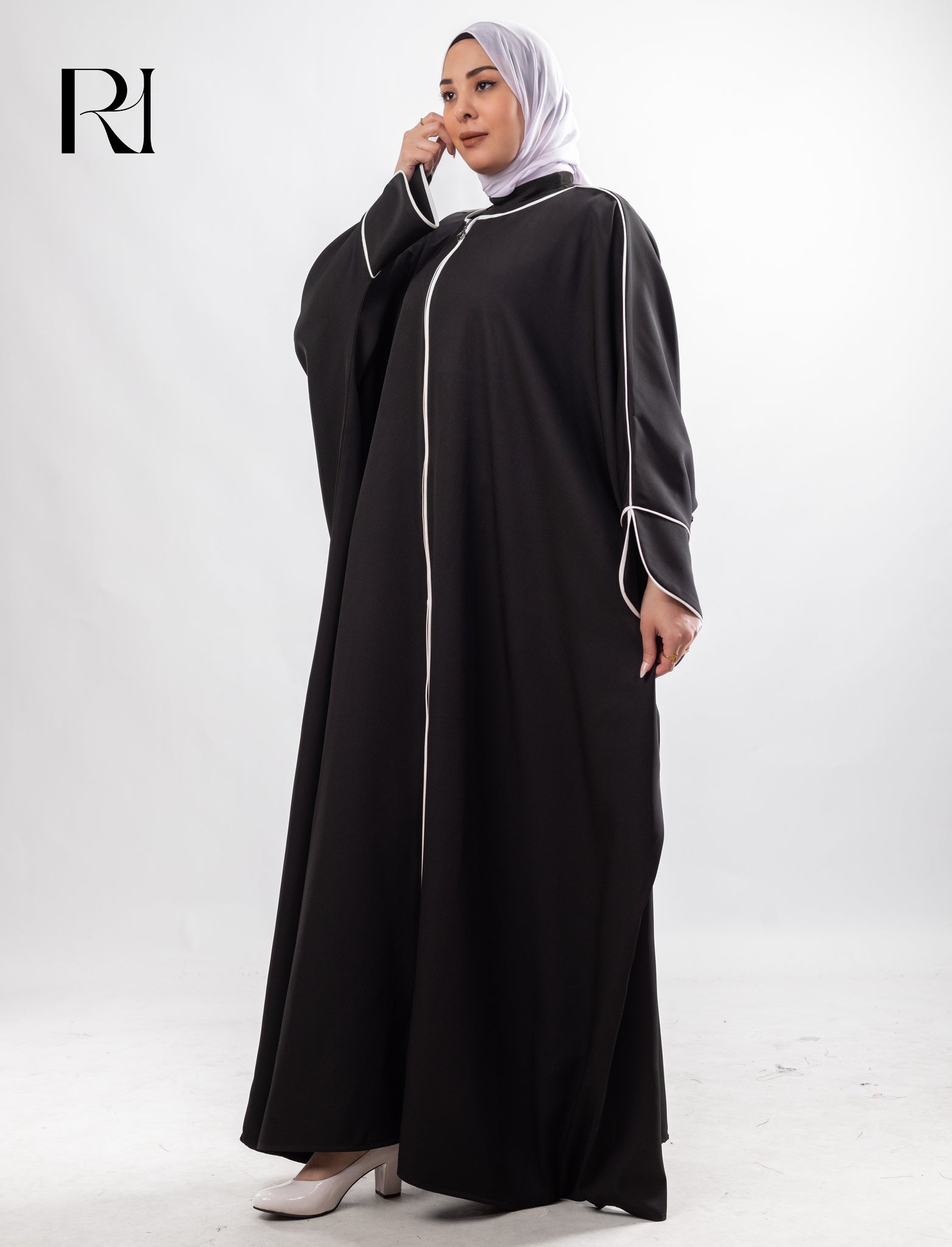 Layal Noir Soft Crepe Abaya - Black