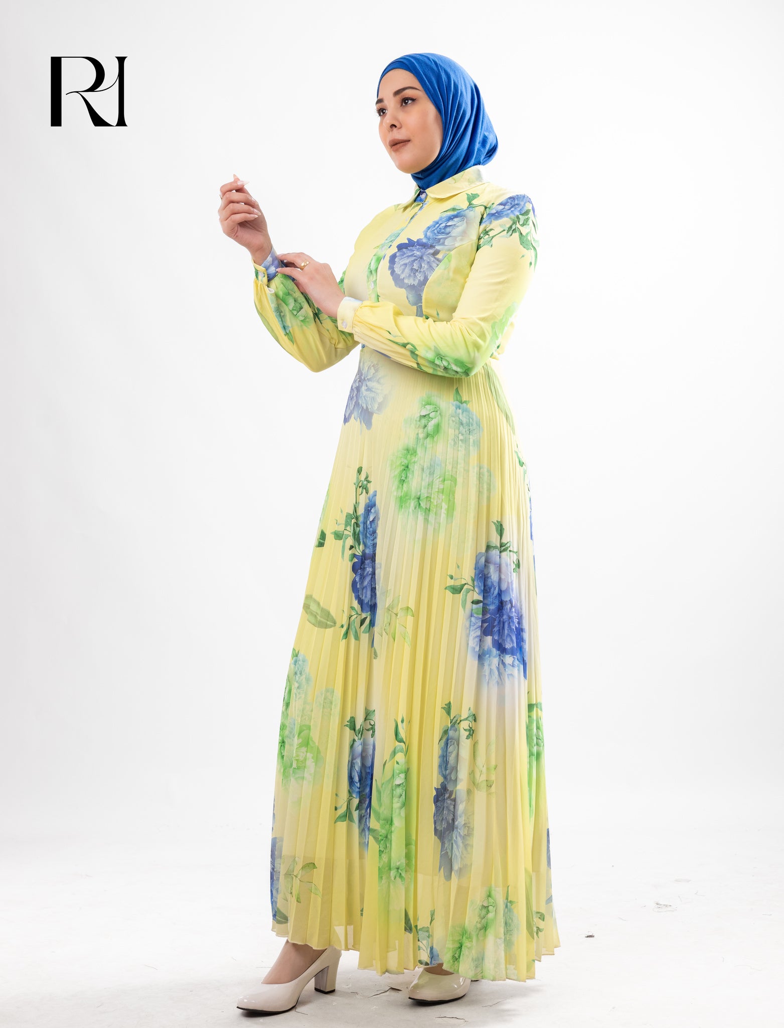 Yara Bloom Chiffon Maxi Dress - Butter Yellow Floral