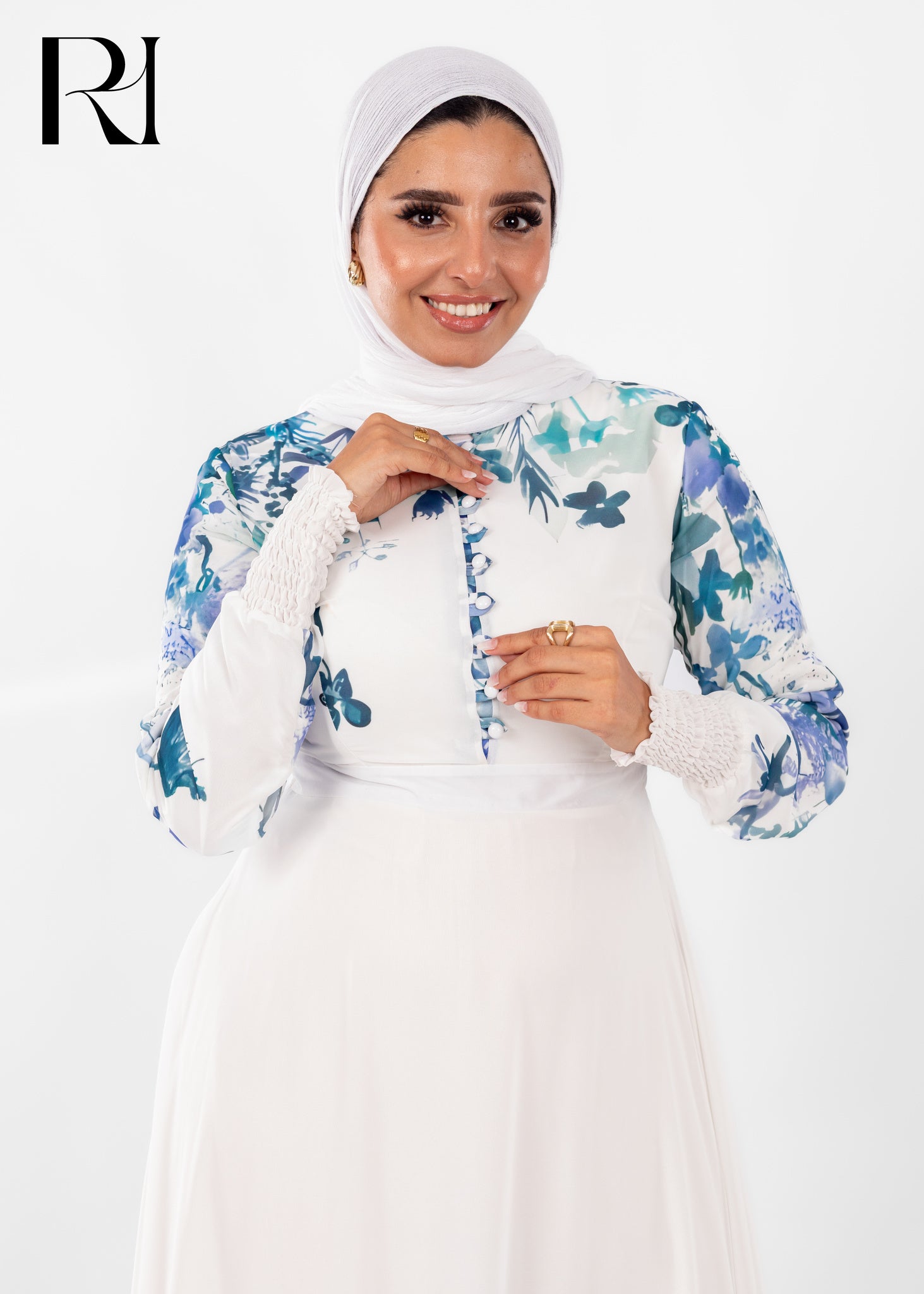 Blue Meadow Bloom Modest Maxi Dress