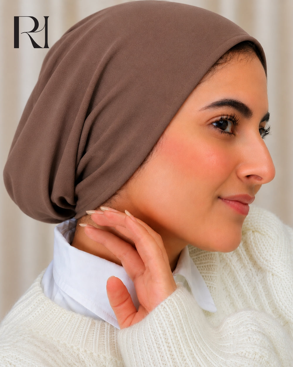 Haya Cotton Blend Hijab Cap – Mocha