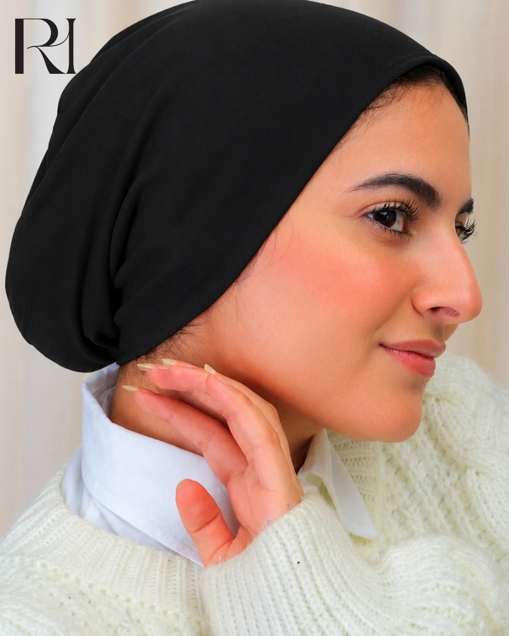 Haya Cotton Blend Hijab Cap – Black