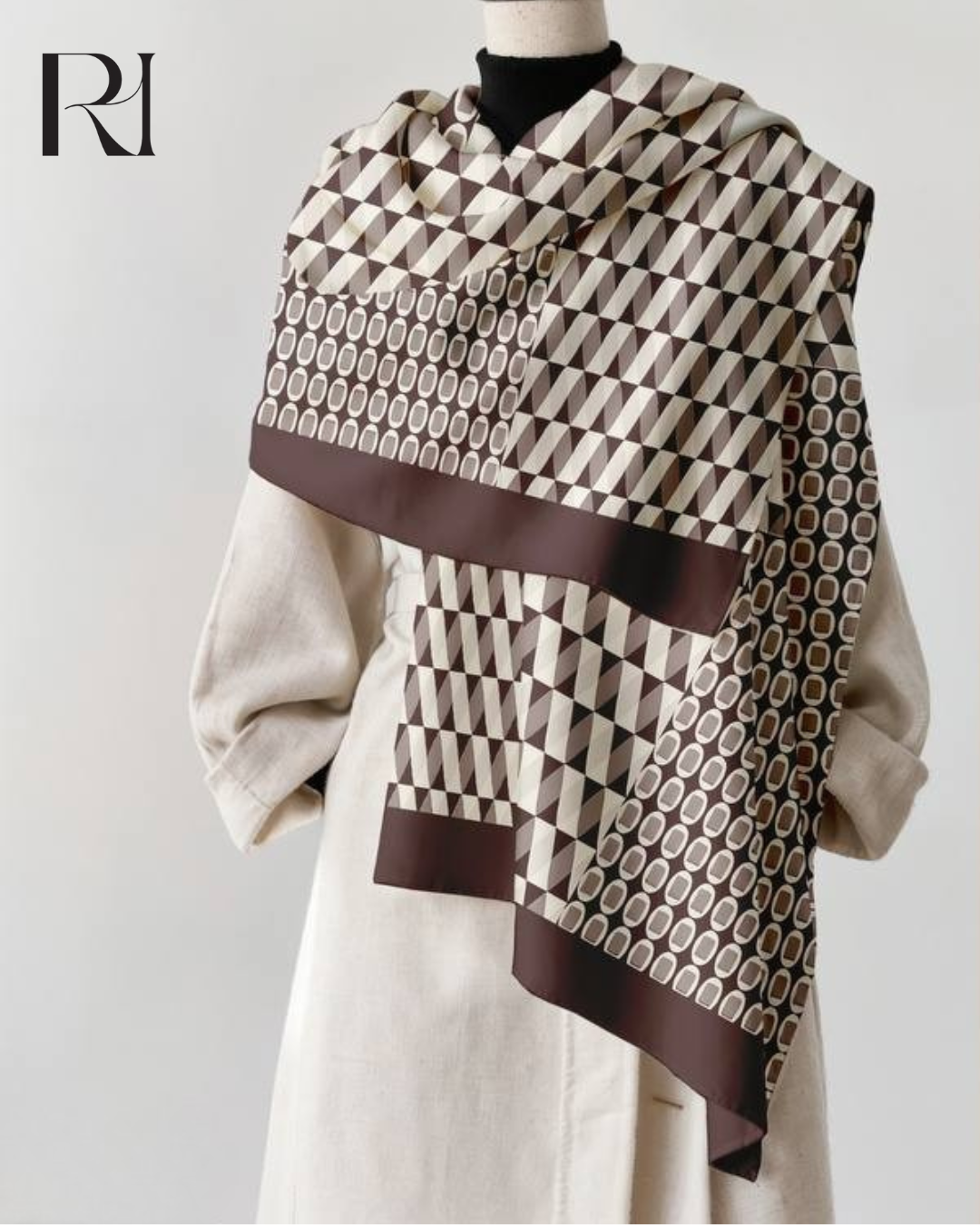 Mocha Mosaic Chiffon Hijab