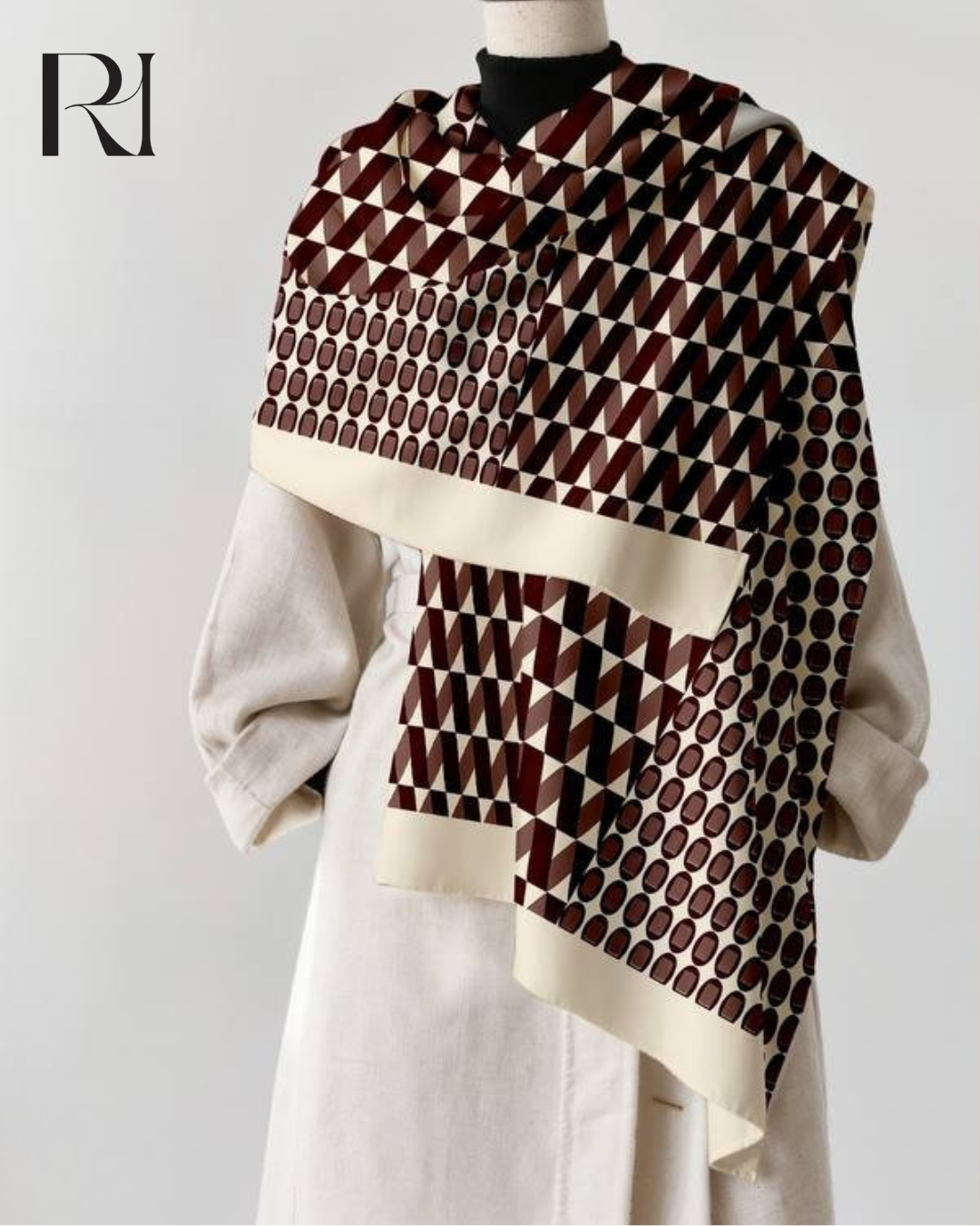 Cocoa Lattice Chiffon Hijab