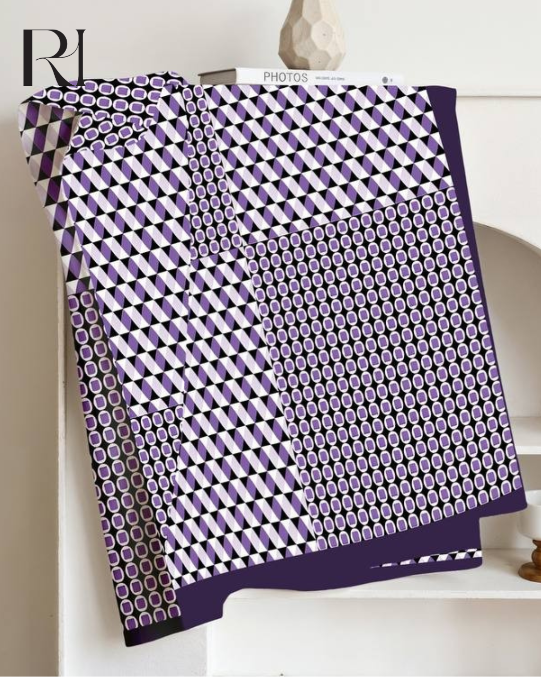 Royal Amethyst Geometry Chiffon Hijab