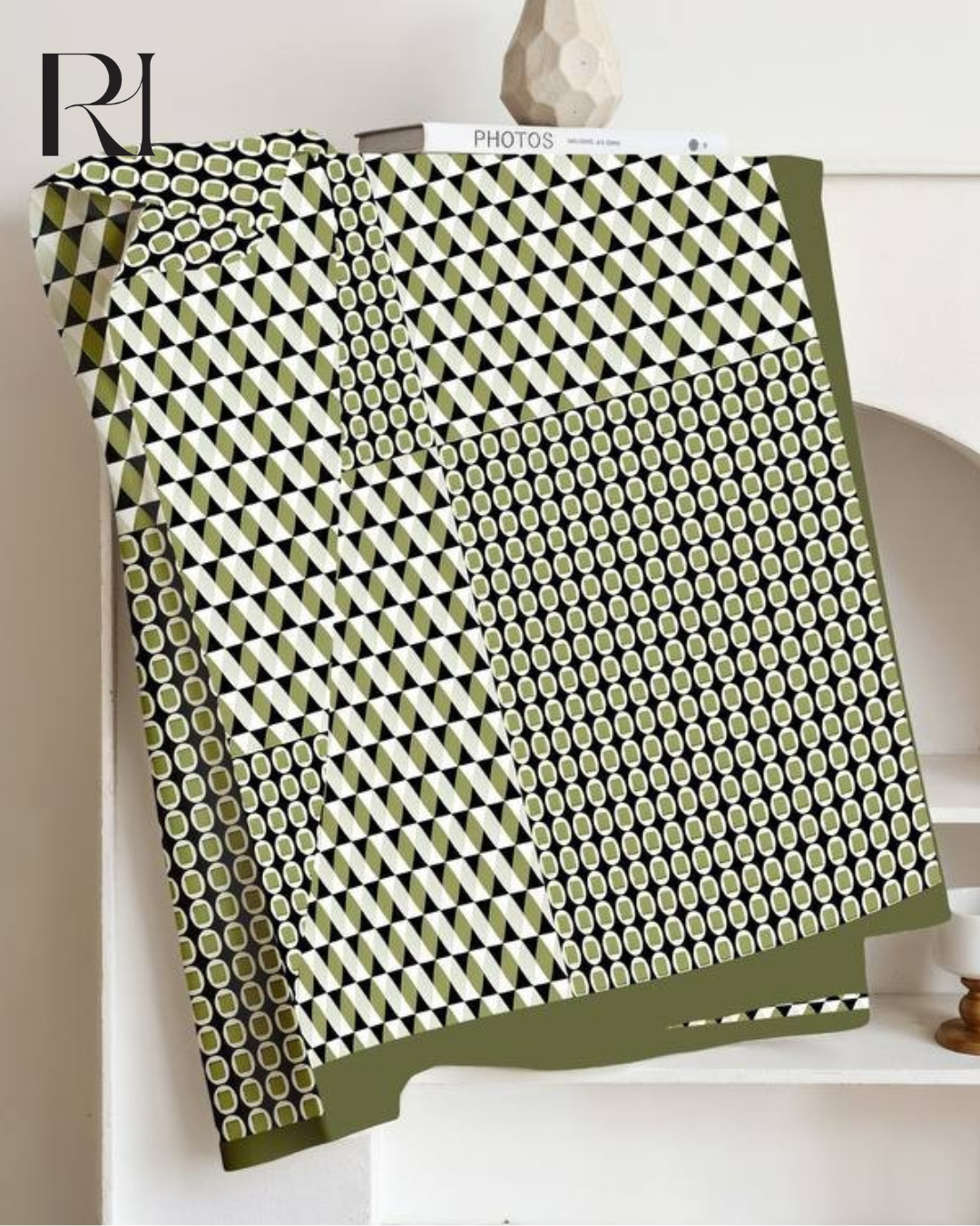 Sage Geometry Chiffon Hijab