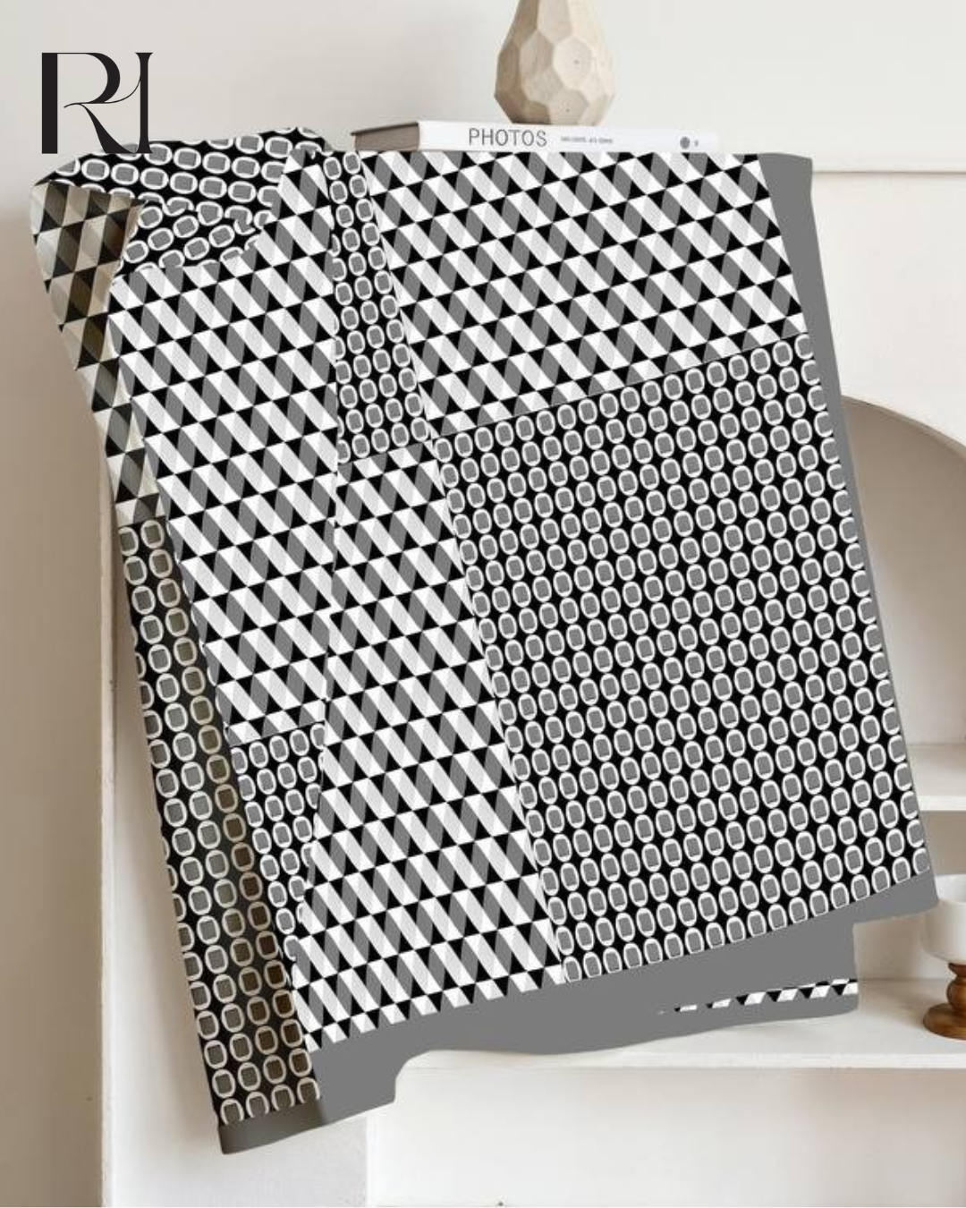 Graphite Geometry Chiffon Hijab