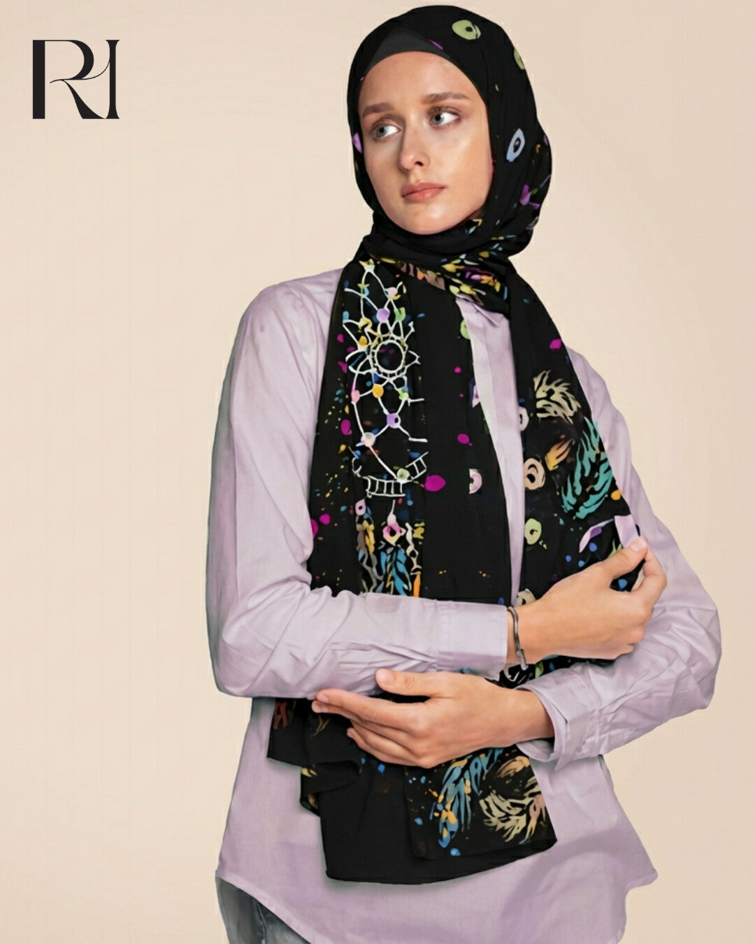 Bold & Boho Hijabs Dreamcatcher-Inspired Scarf for Confident Women