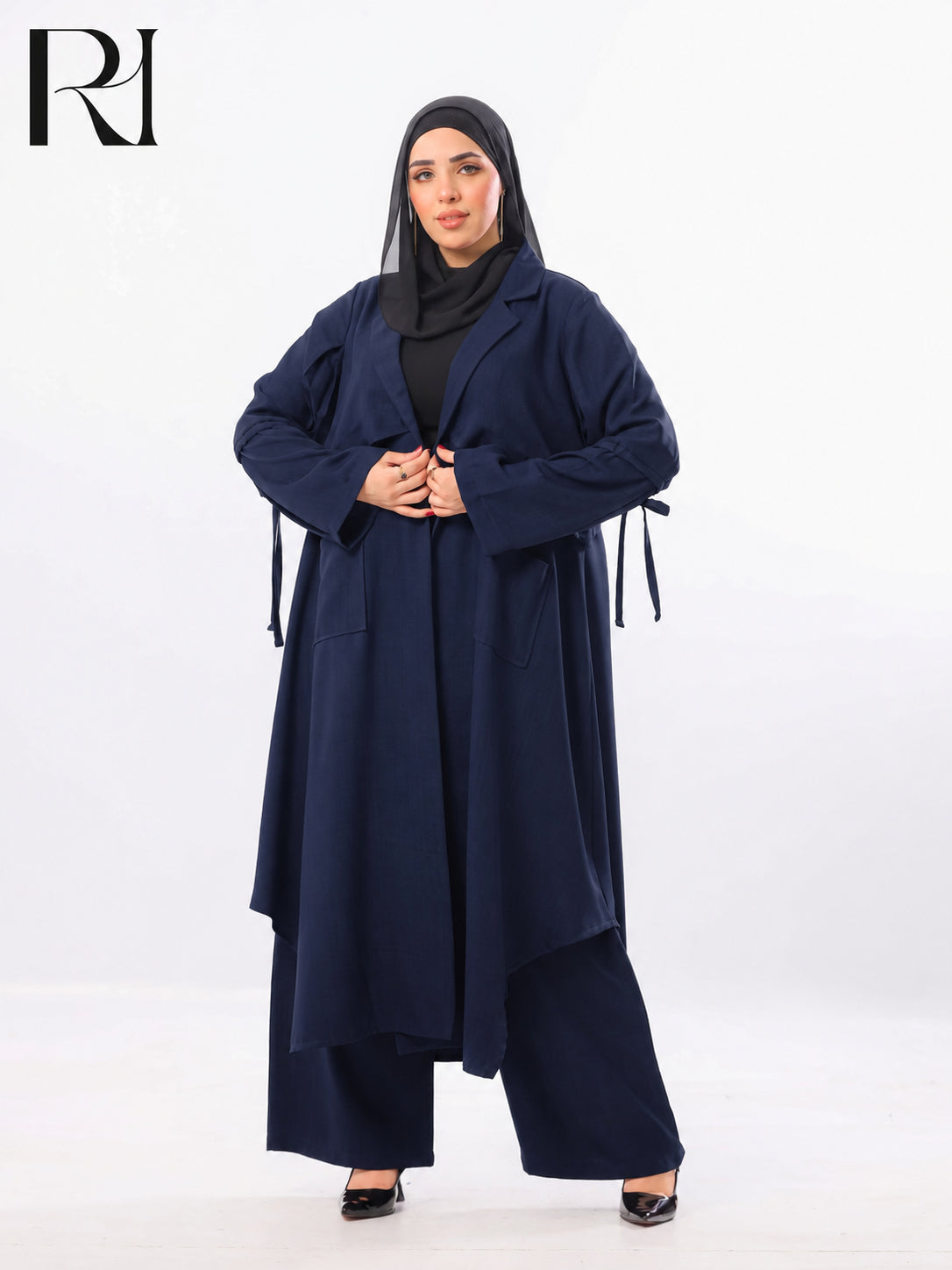 Reem Tailored Linen-Blend Two Piece Set – Navy