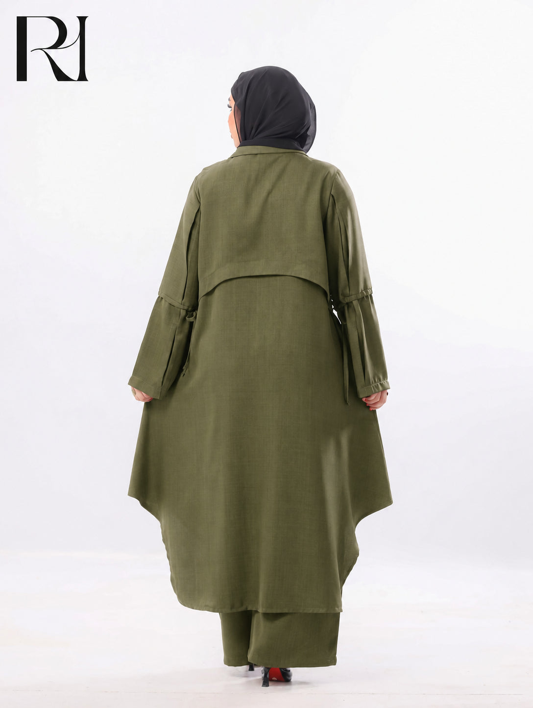 Reem Tailored Linen-Blend Two Piece Set – Olive Green