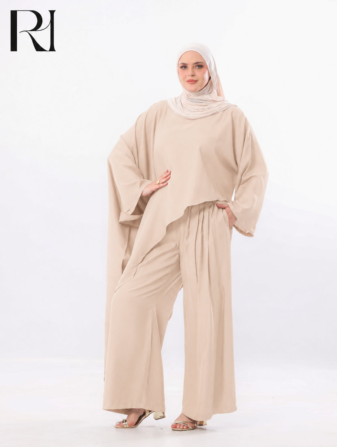 Nadia Flow Two Piece Set – Beige