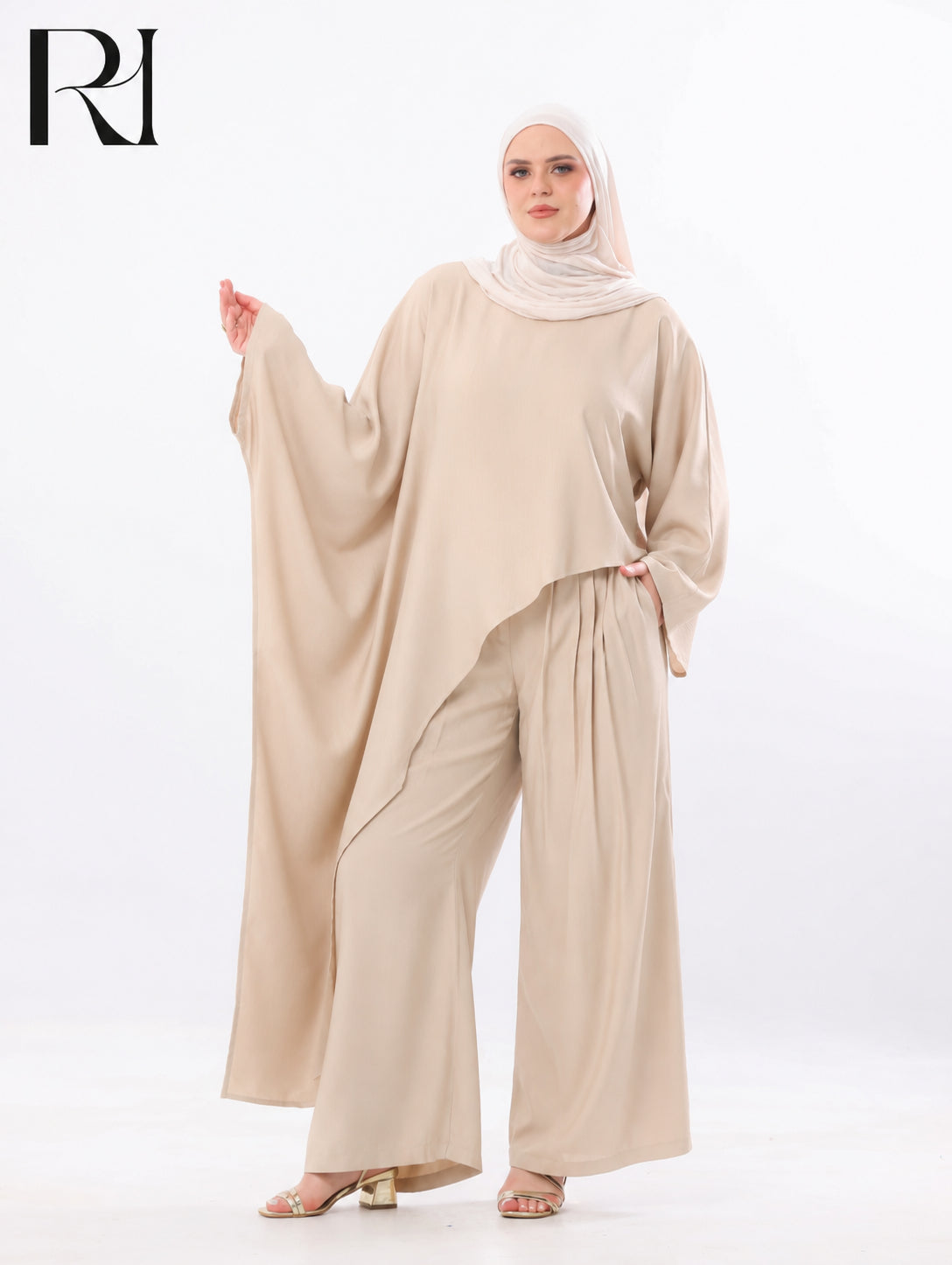 Nadia Flow Two Piece Set – Beige