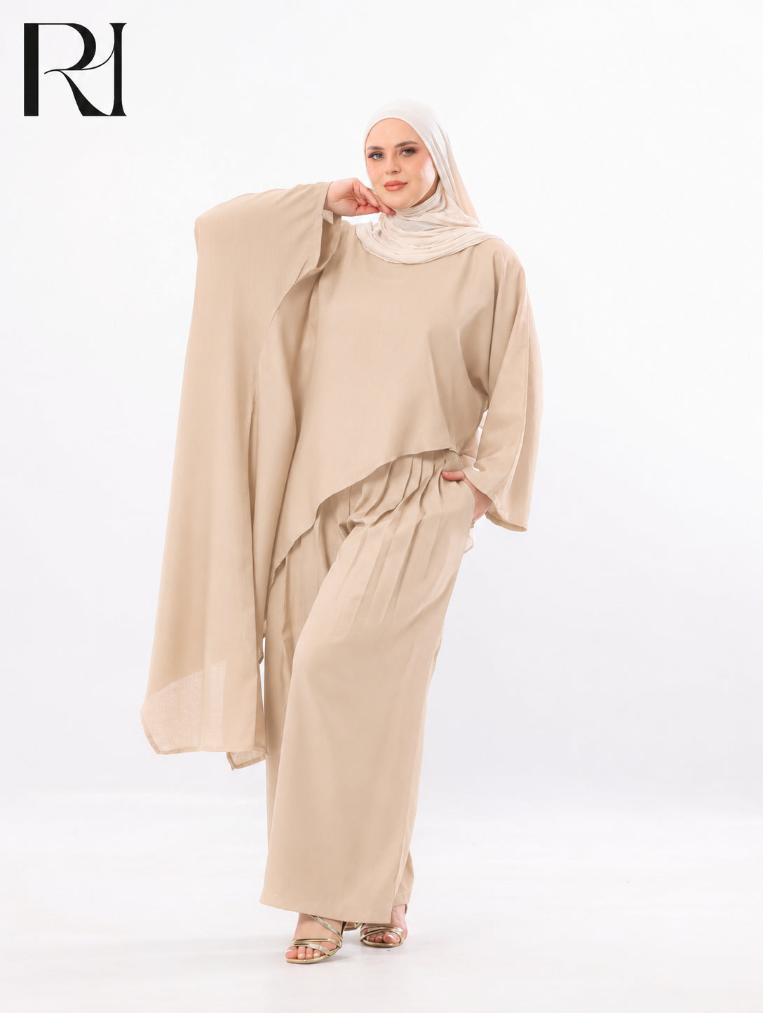 Nadia Flow Two Piece Set – Beige