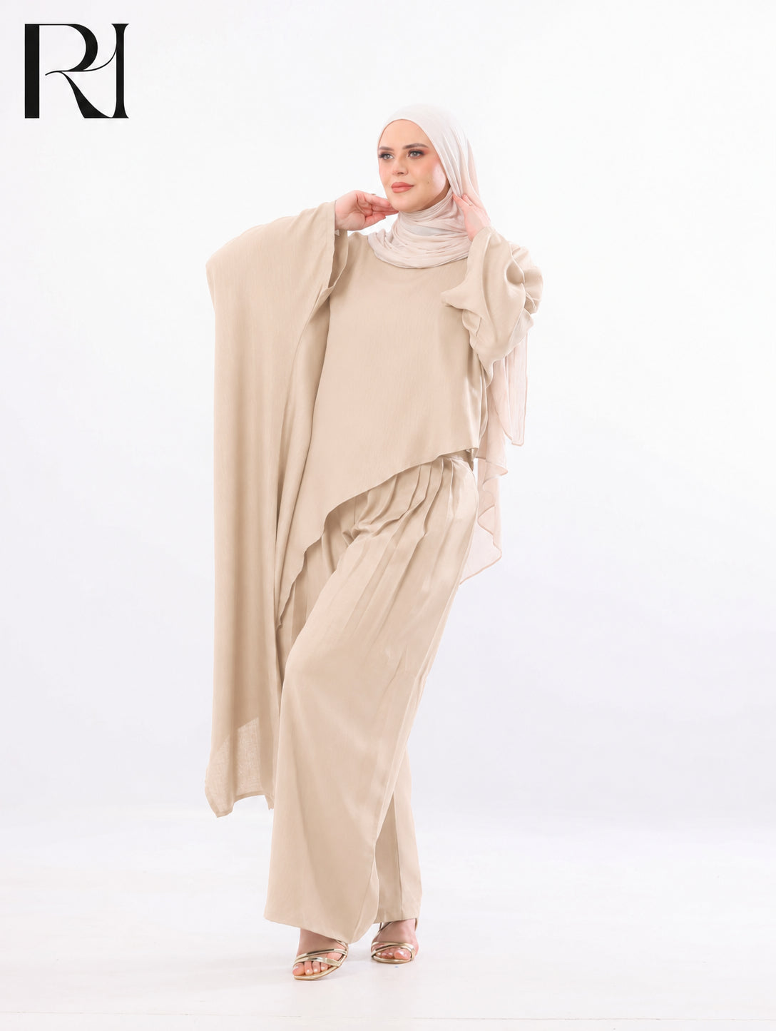 Nadia Flow Two Piece Set – Beige