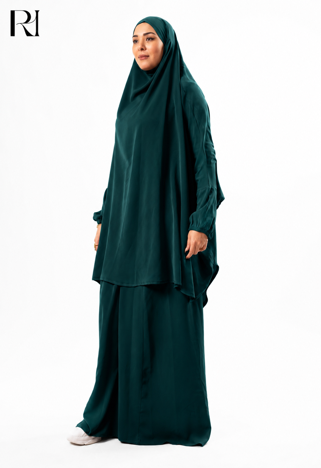Jannat Lightweight Silk Prayer Set – Deep Teal