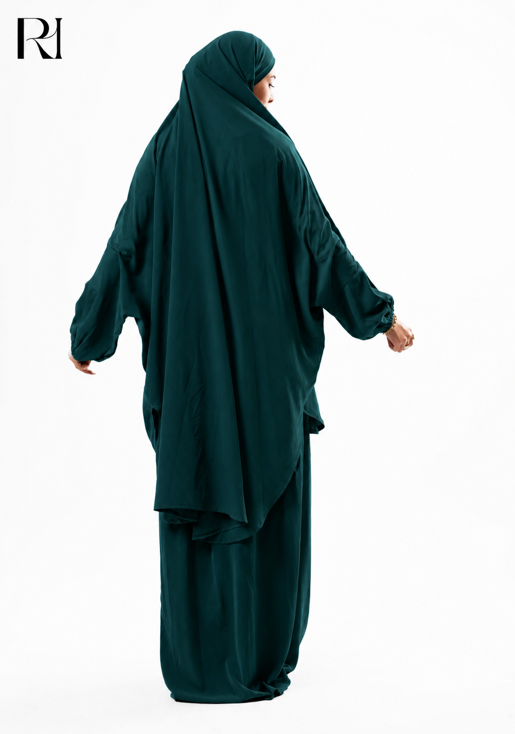 Jannat Lightweight Silk Prayer Set – Deep Teal
