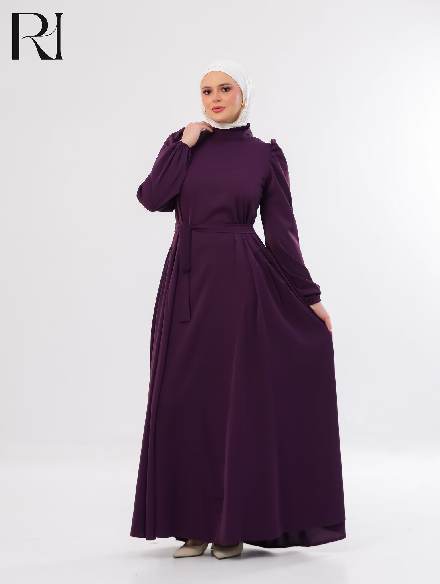 Amani Elegant Lightweight Silk Maxi Dress – Dark Plum