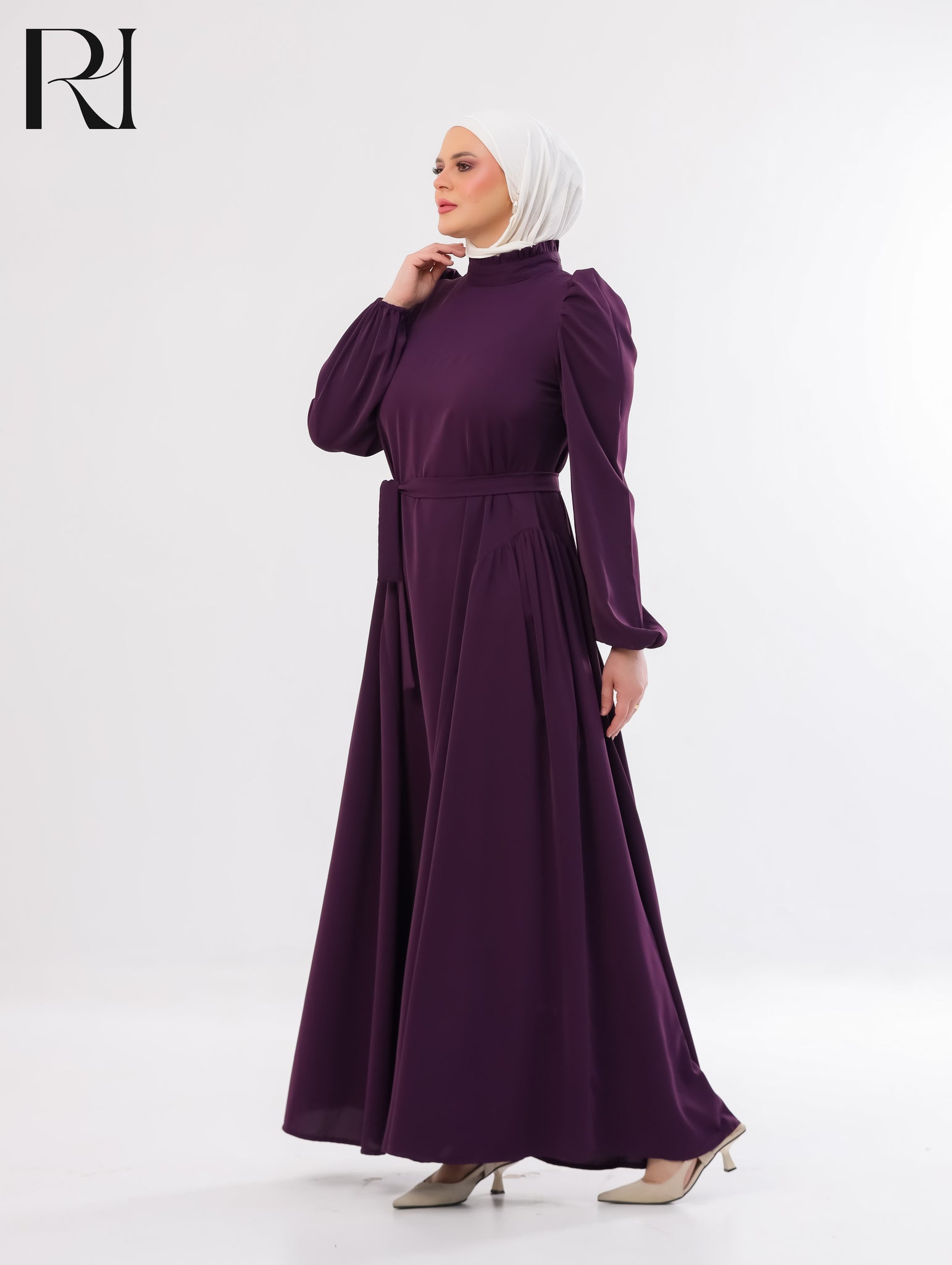 Amani Elegant Lightweight Silk Maxi Dress – Dark Plum