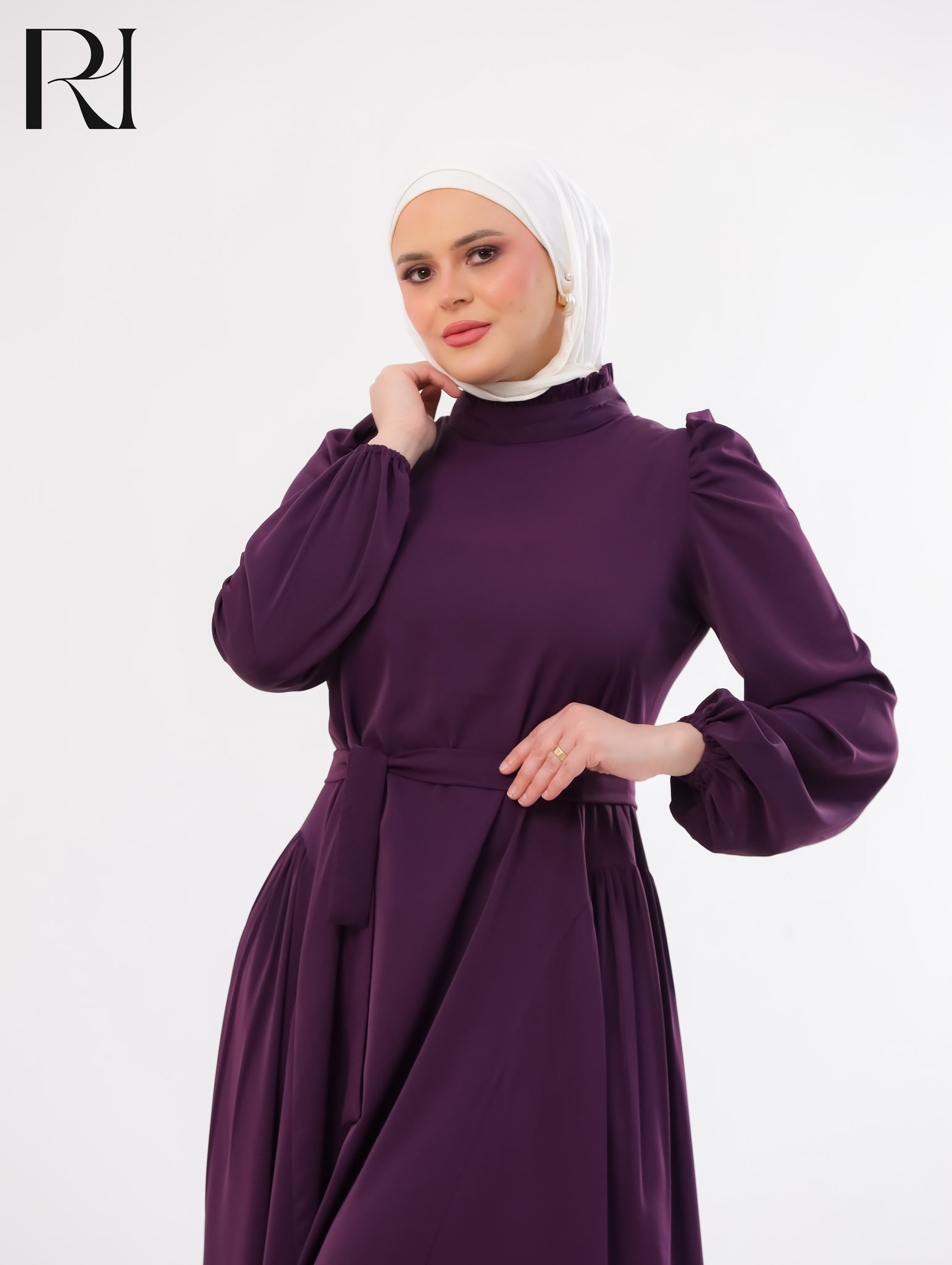 Amani Elegant Lightweight Silk Maxi Dress – Dark Plum
