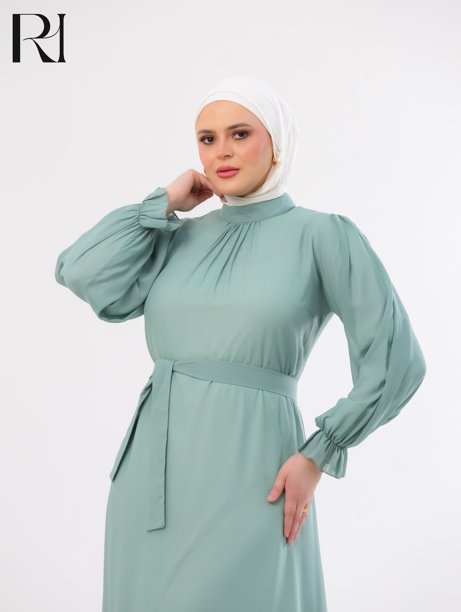 Najma Fresh Chiffon Maxi Dress – Sage