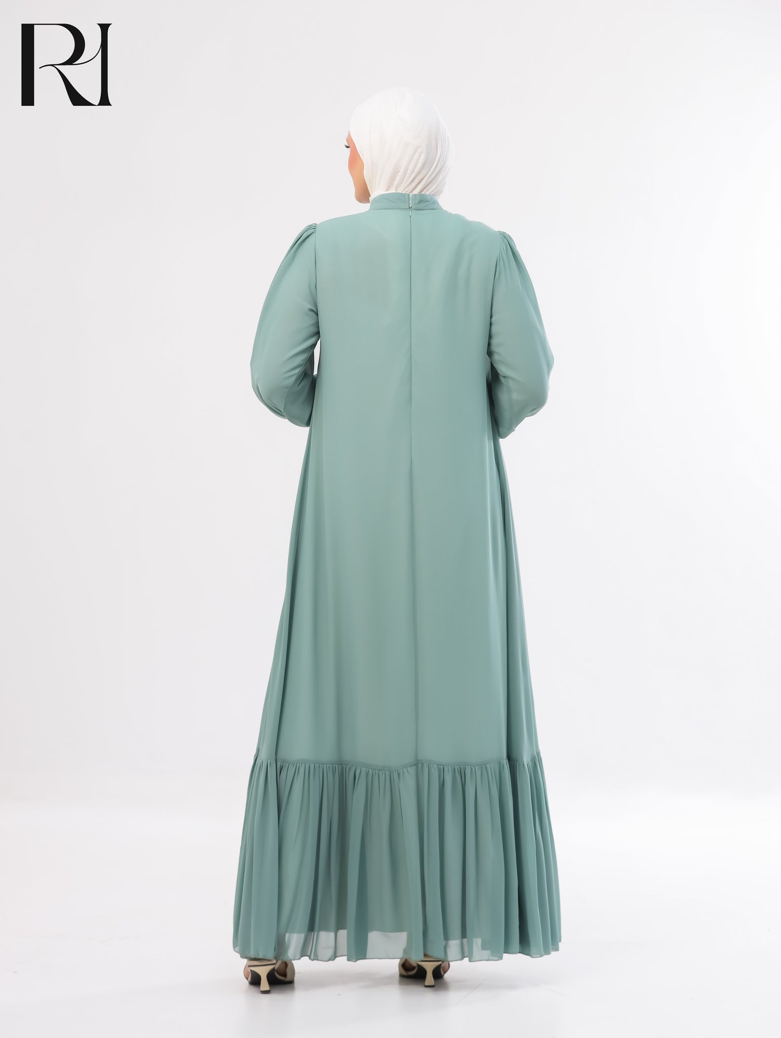 Najma Fresh Chiffon Maxi Dress – Sage