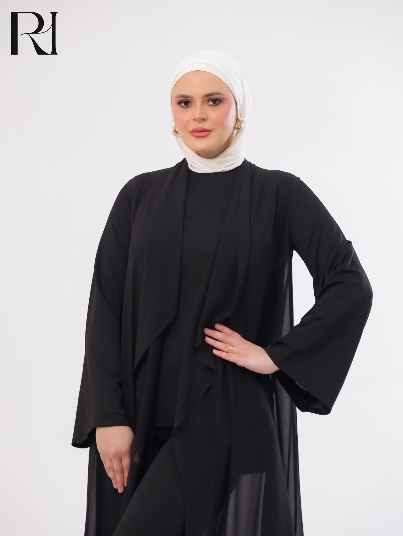 Maria Flow Structured Knit Three-Piece Set – Black