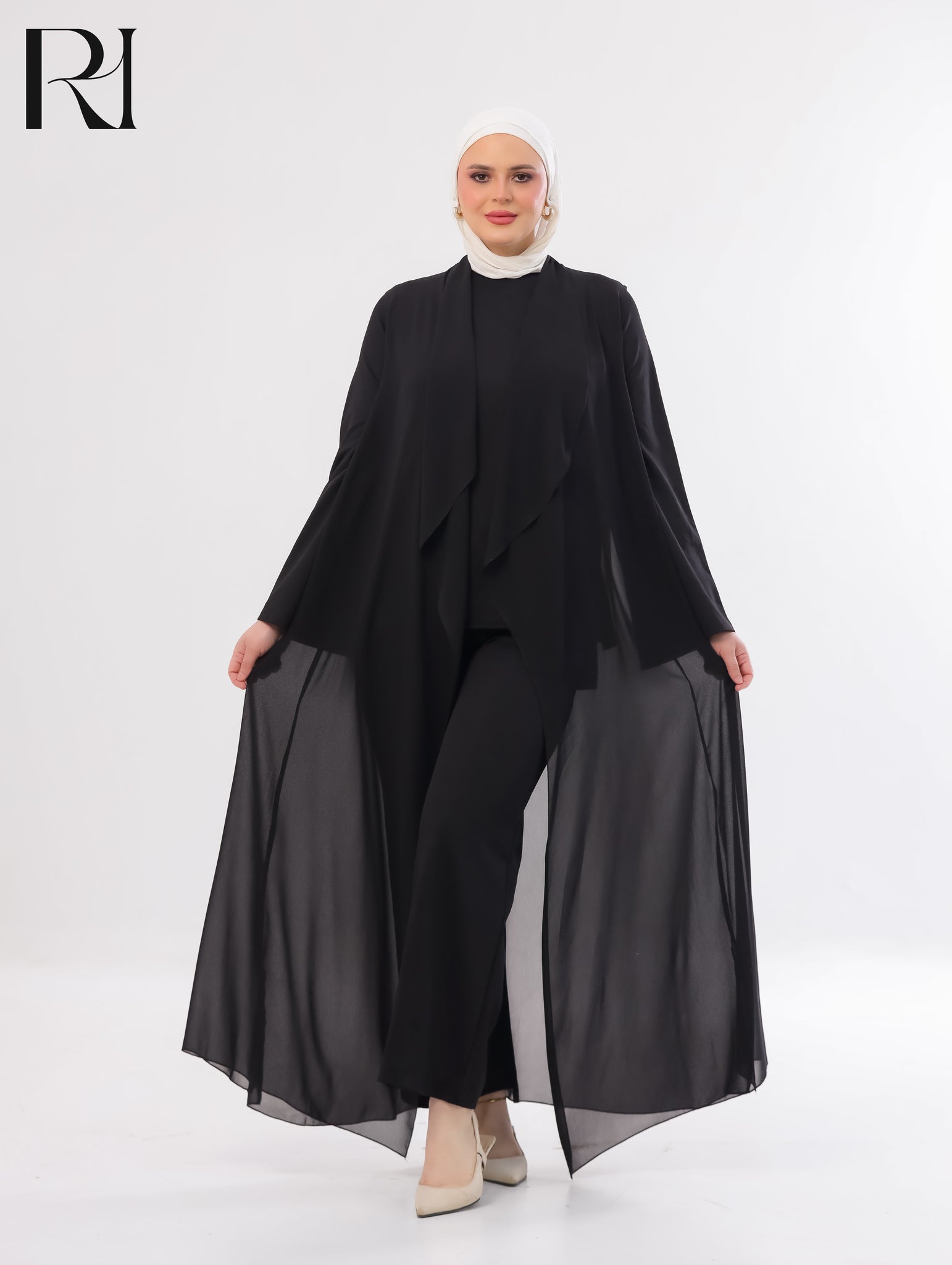 Maria Flow Structured Knit Three-Piece Set – Black