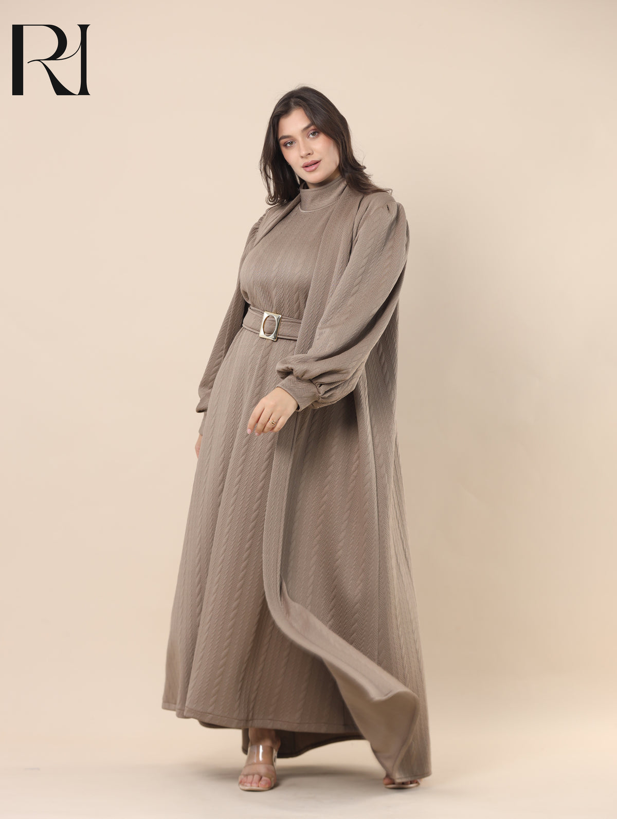 DINA SCULPTED TEXTURE TWO PIECE SET - TAUPE