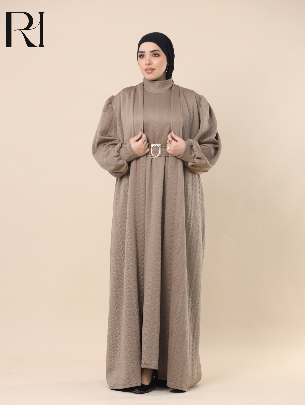 DINA SCULPTED TEXTURE TWO PIECE SET - TAUPE