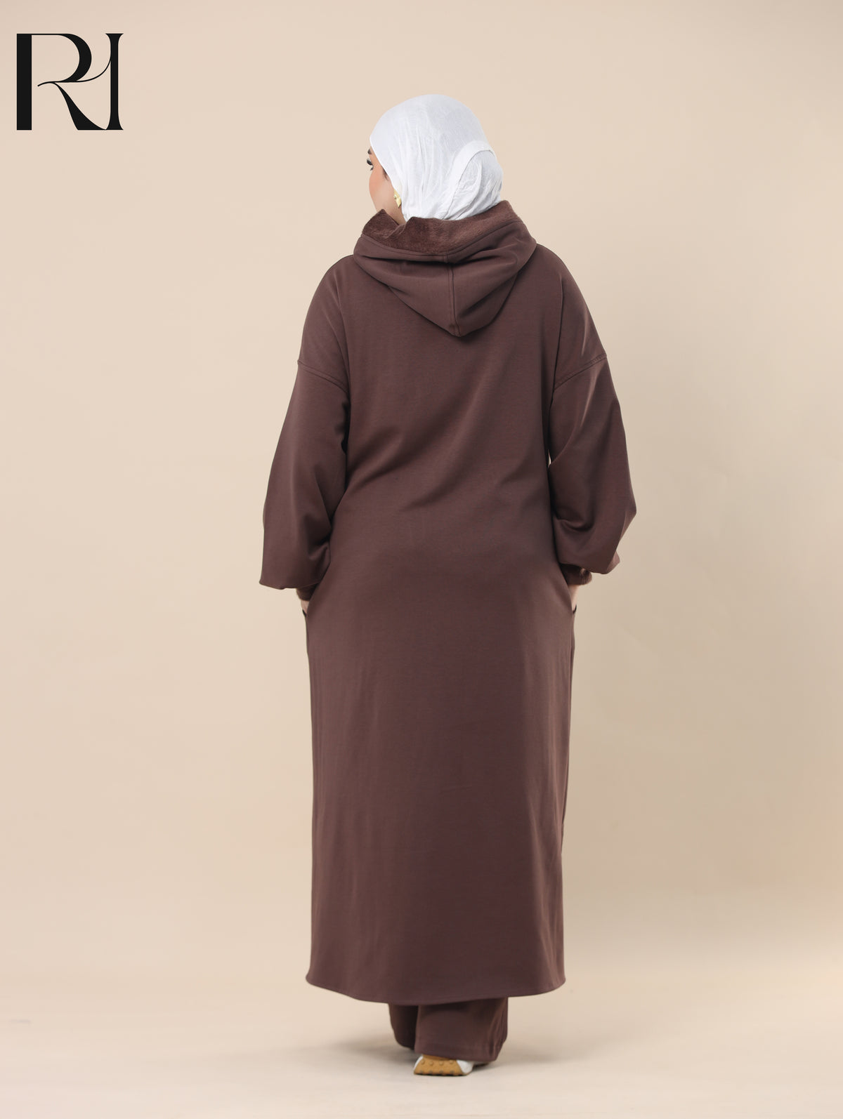 JOUD COZY FLEECE-LINED TWO PIECE SET - CHOCOLATE BROWN