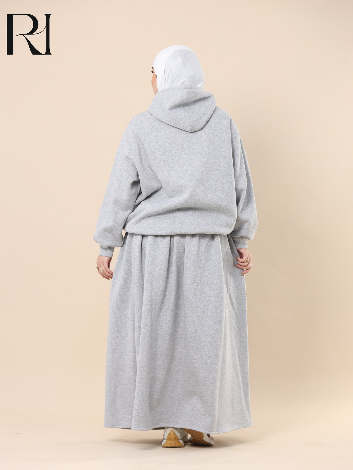TALA COZY FLEECE-LINED HOODIE & SKIRT SET - GRAY
