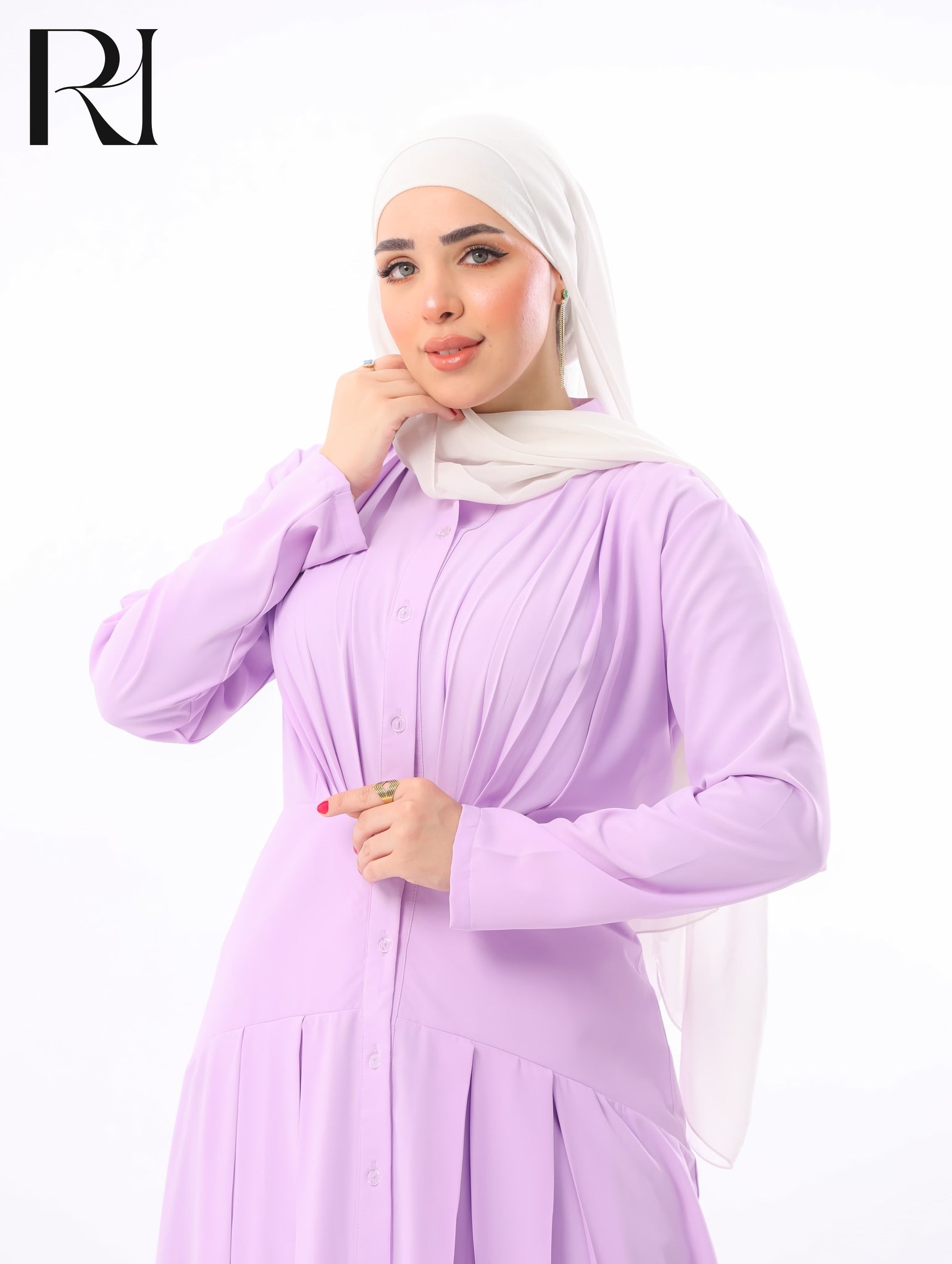 Mariam Lightweight Silky Pleated Maxi Dress – Lavender