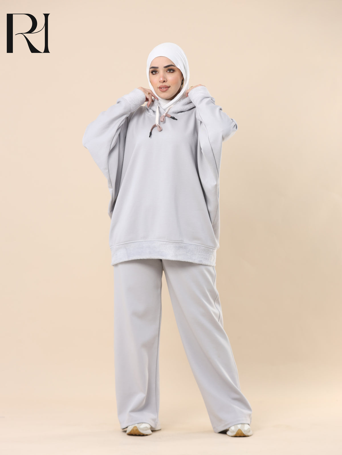 HANA CLOUD FLEECE-LINED TWO PIECE SET - GRAY