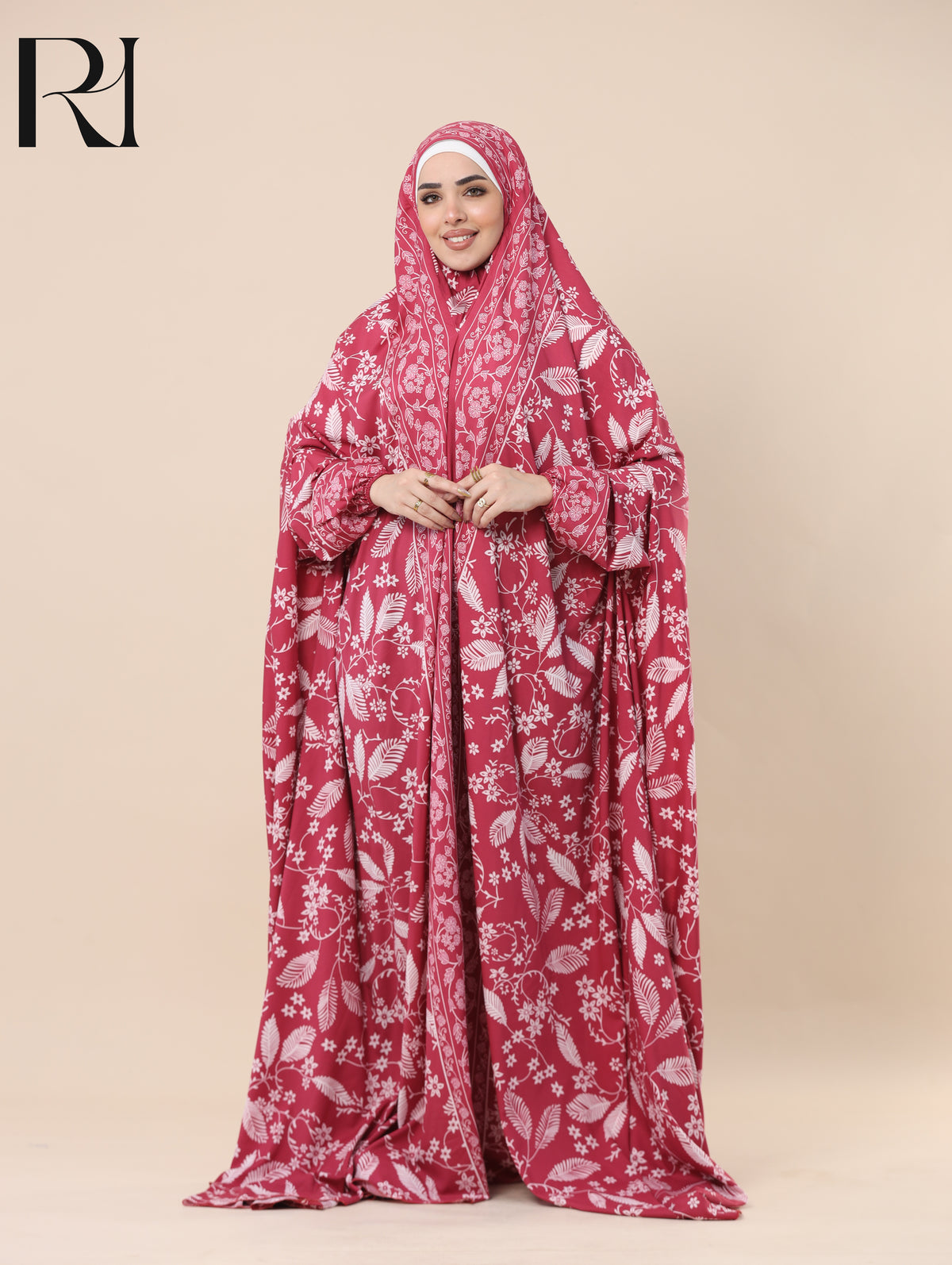 RAWAN BLOSSOM SATIN PRAYER GOWN - RASPBERRY
