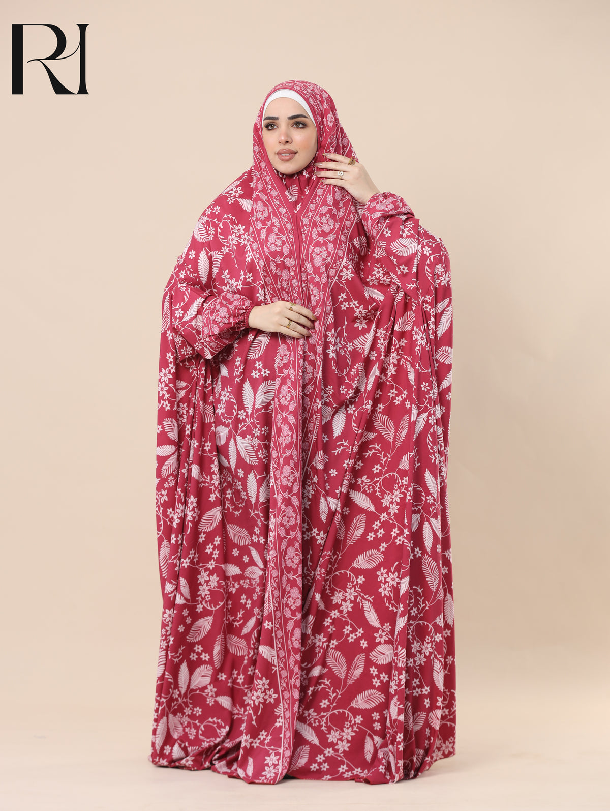 RAWAN BLOSSOM SATIN PRAYER GOWN - RASPBERRY