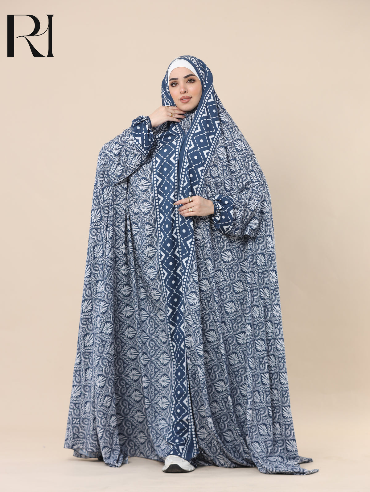 SELMA HERITAGE SATIN PRAYER GOWN - BLUE