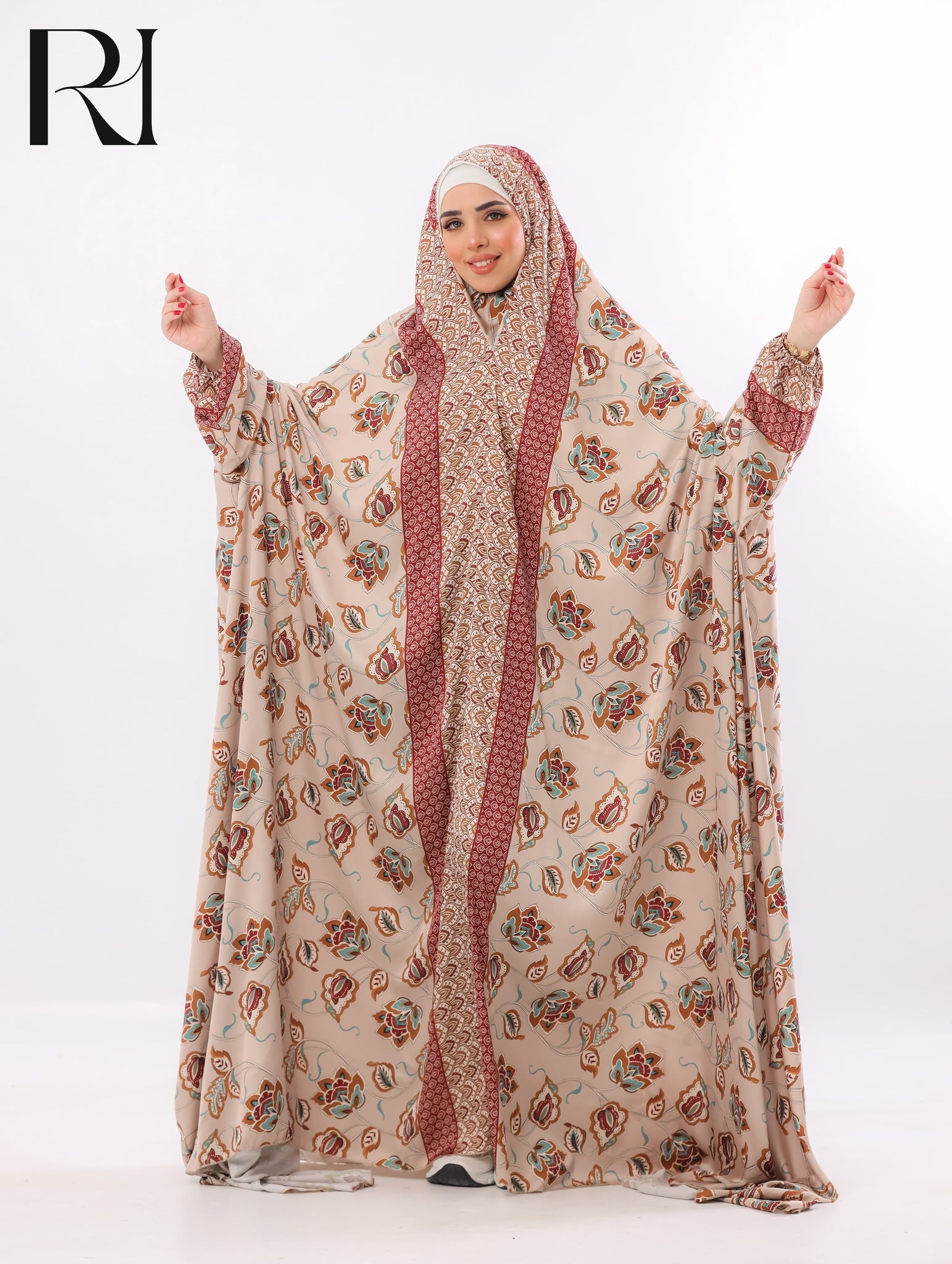 Noor Bloom Blended Satin Prayer Gown – Rose Brown