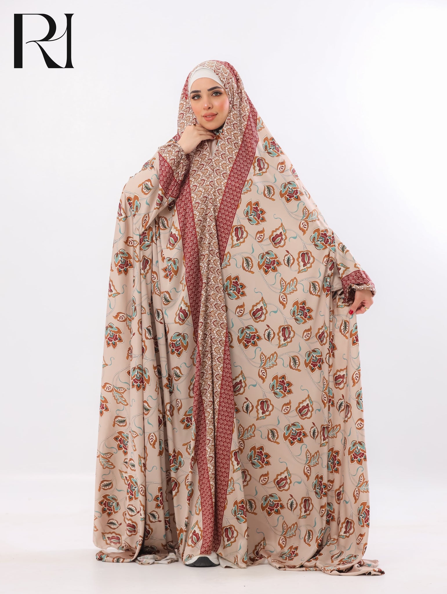 Noor Bloom Blended Satin Prayer Gown – Rose Brown