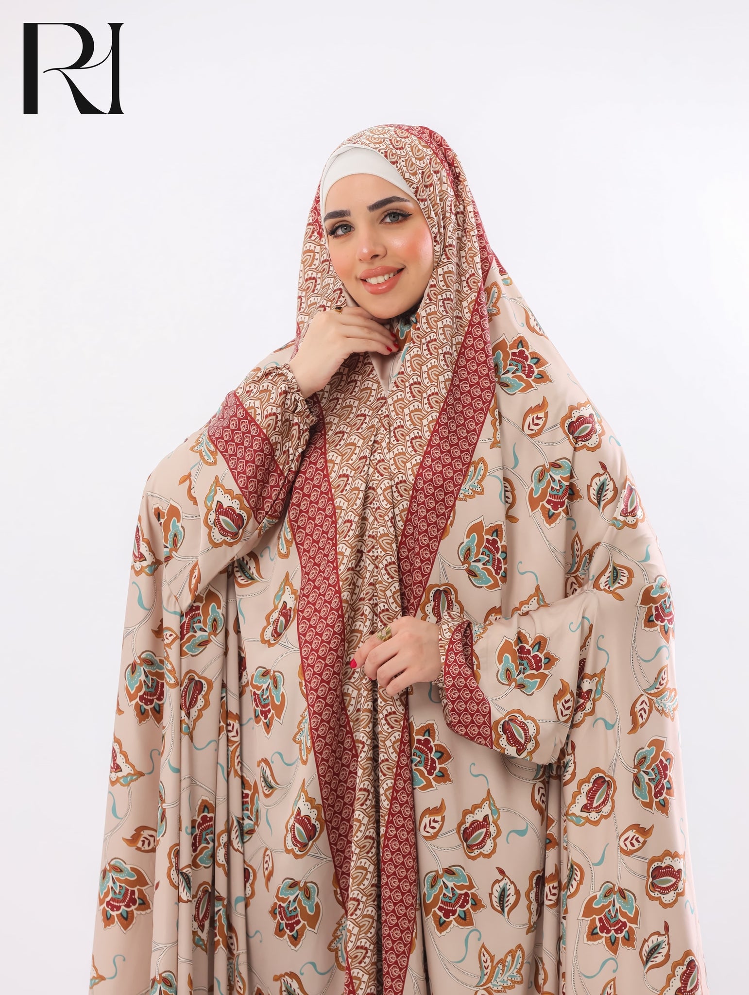 Noor Bloom Blended Satin Prayer Gown – Rose Brown