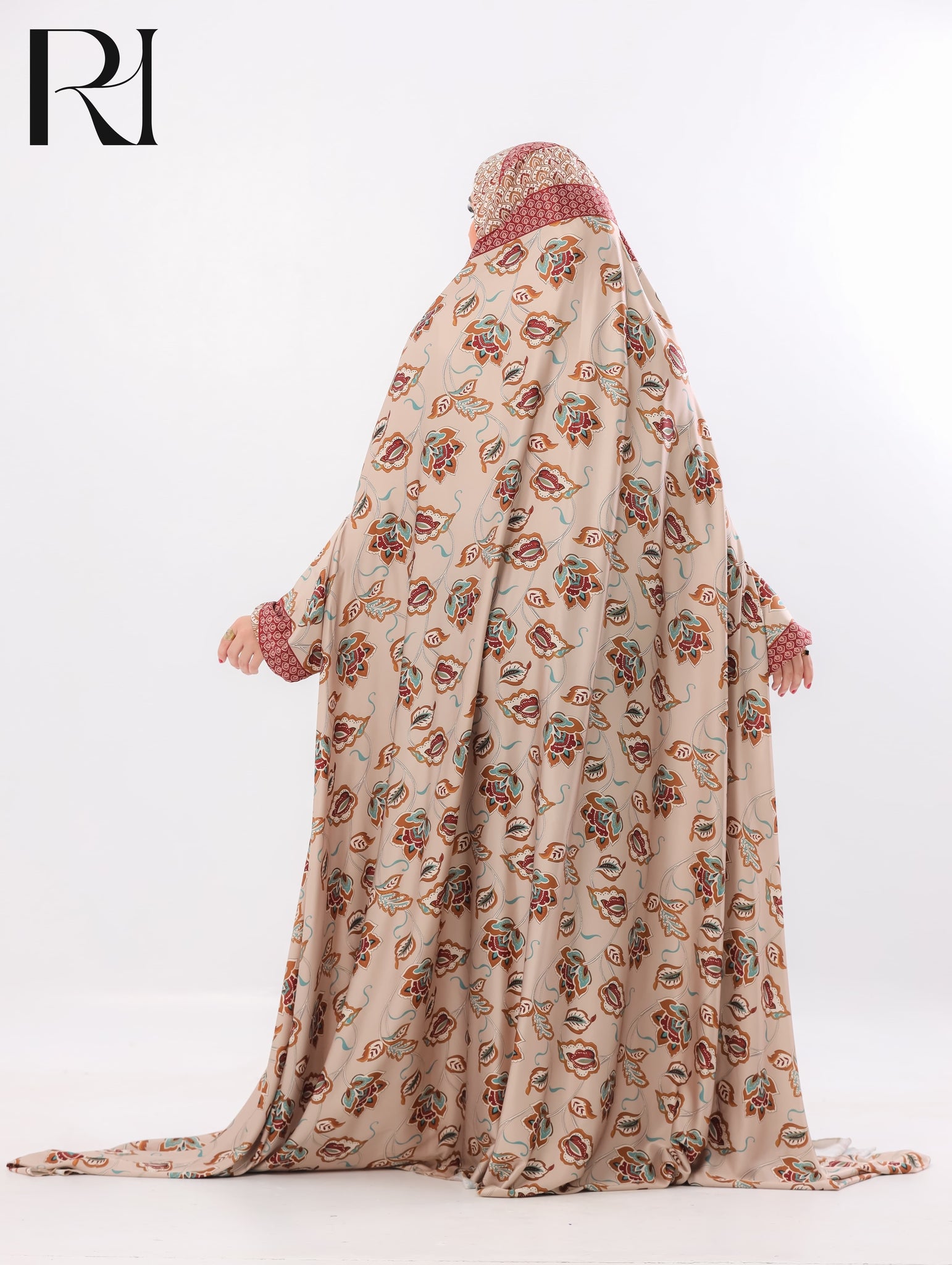 Noor Bloom Blended Satin Prayer Gown – Rose Brown