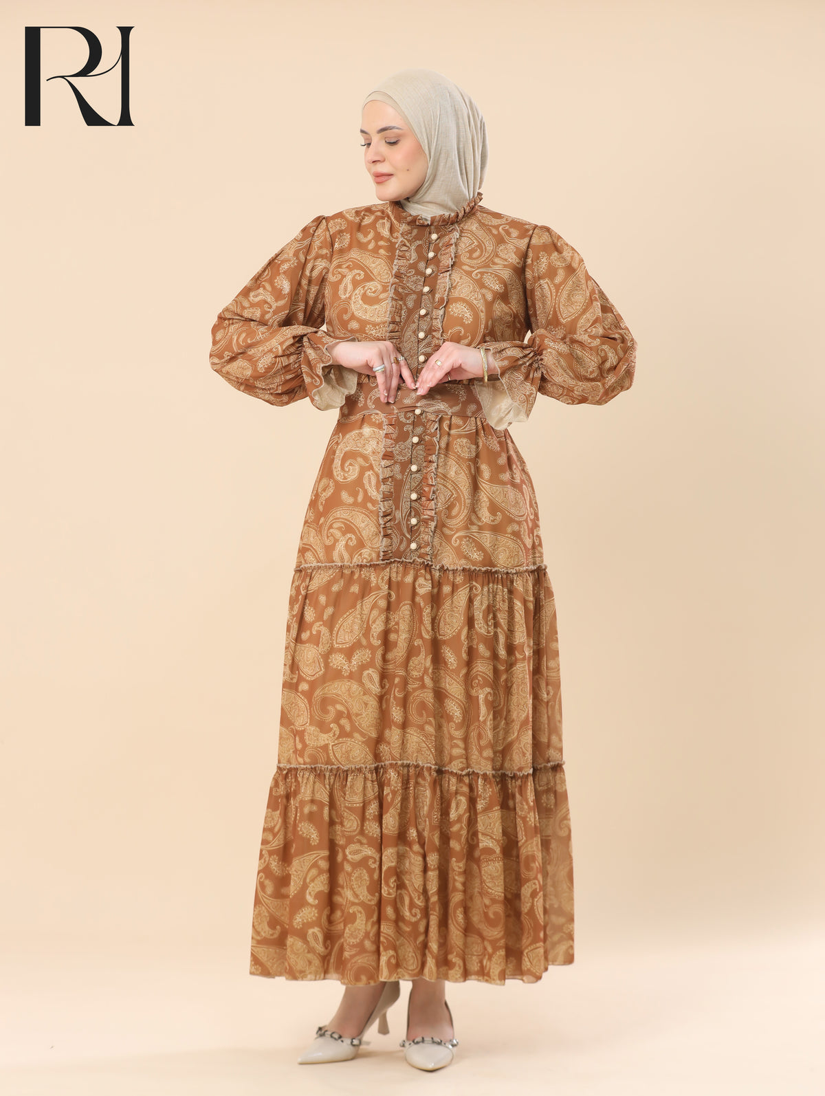 caramel maxi dress