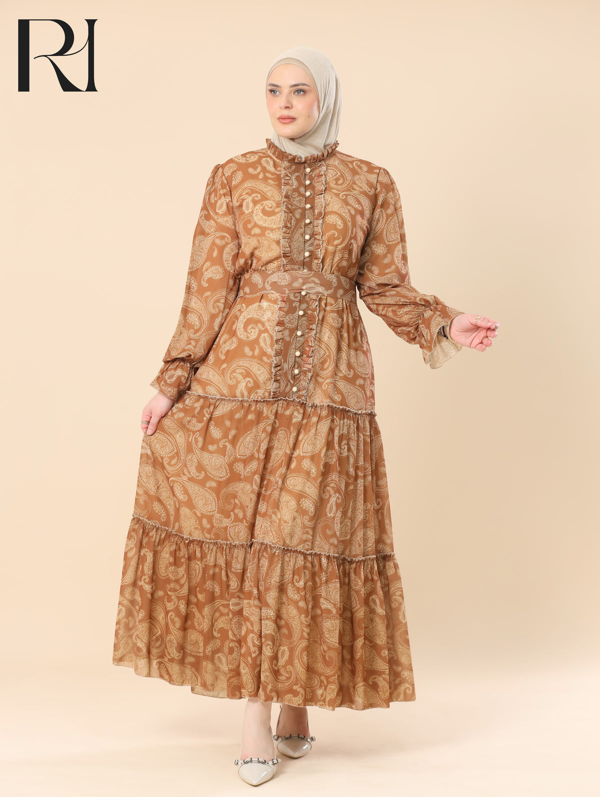 caramel maxi dress